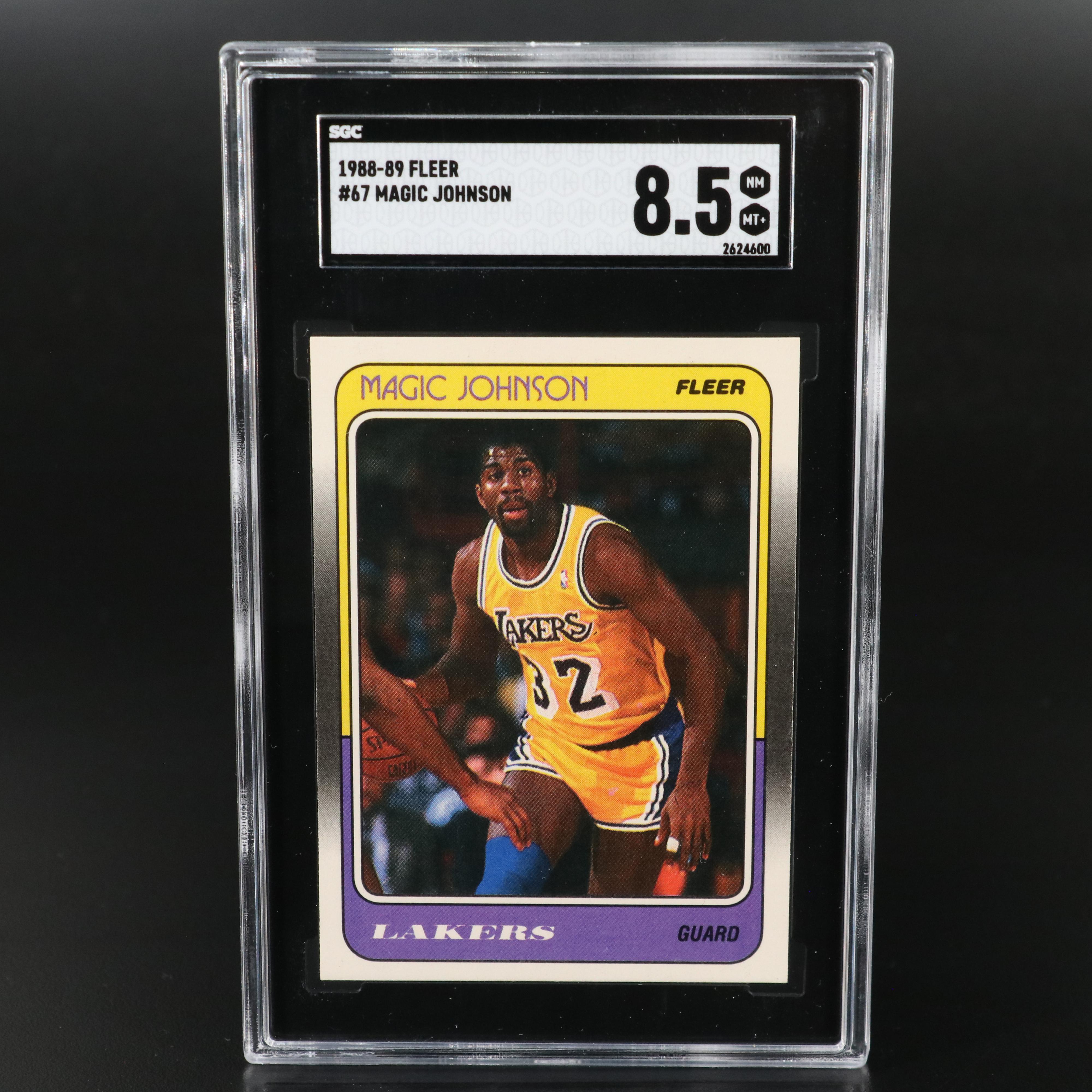 1988-89 Fleer Magic Johnson Los Angeles Lakers Basketball Card Graded SGC 8.5