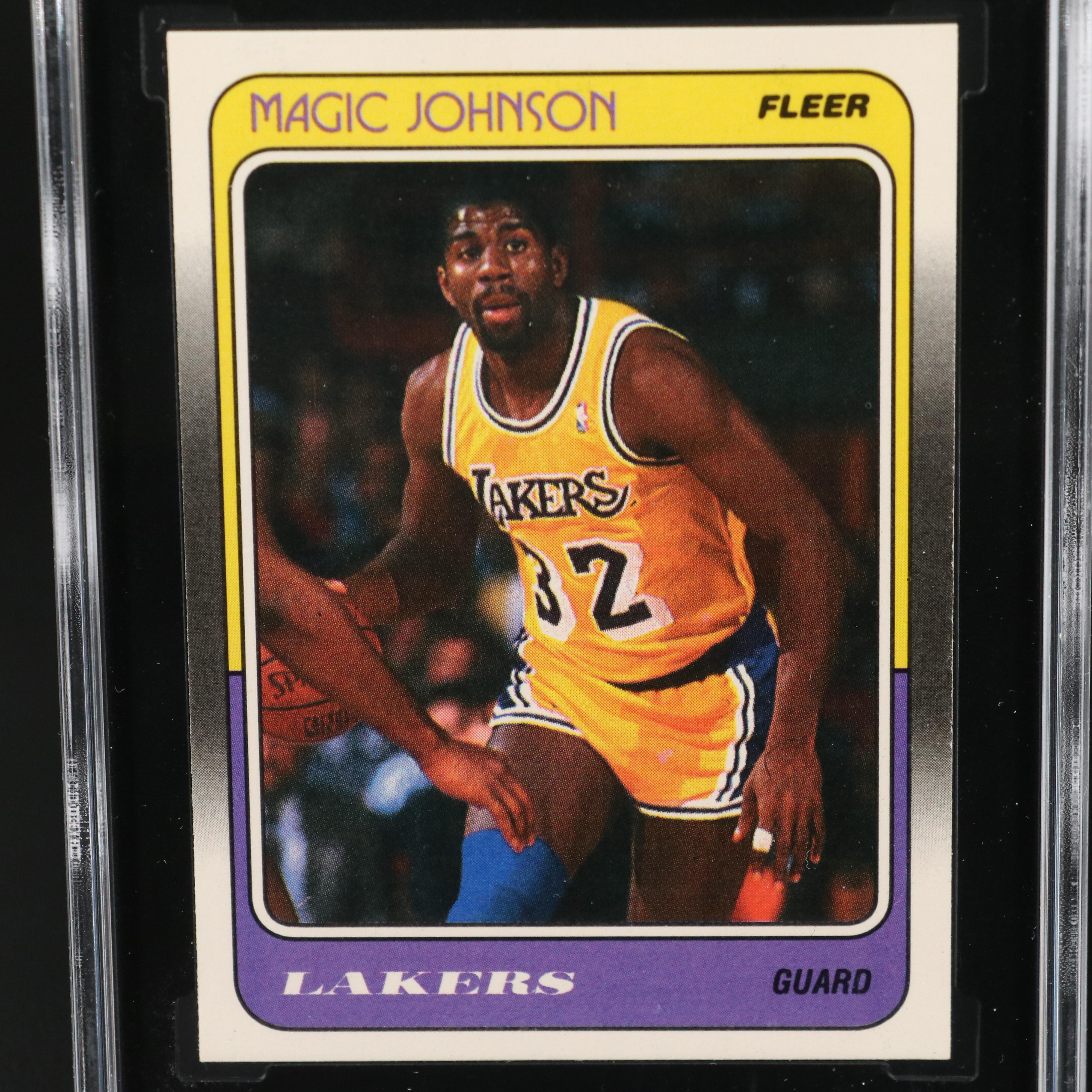 1988-89 Fleer Magic Johnson Los Angeles Lakers Basketball Card Graded SGC 8.5