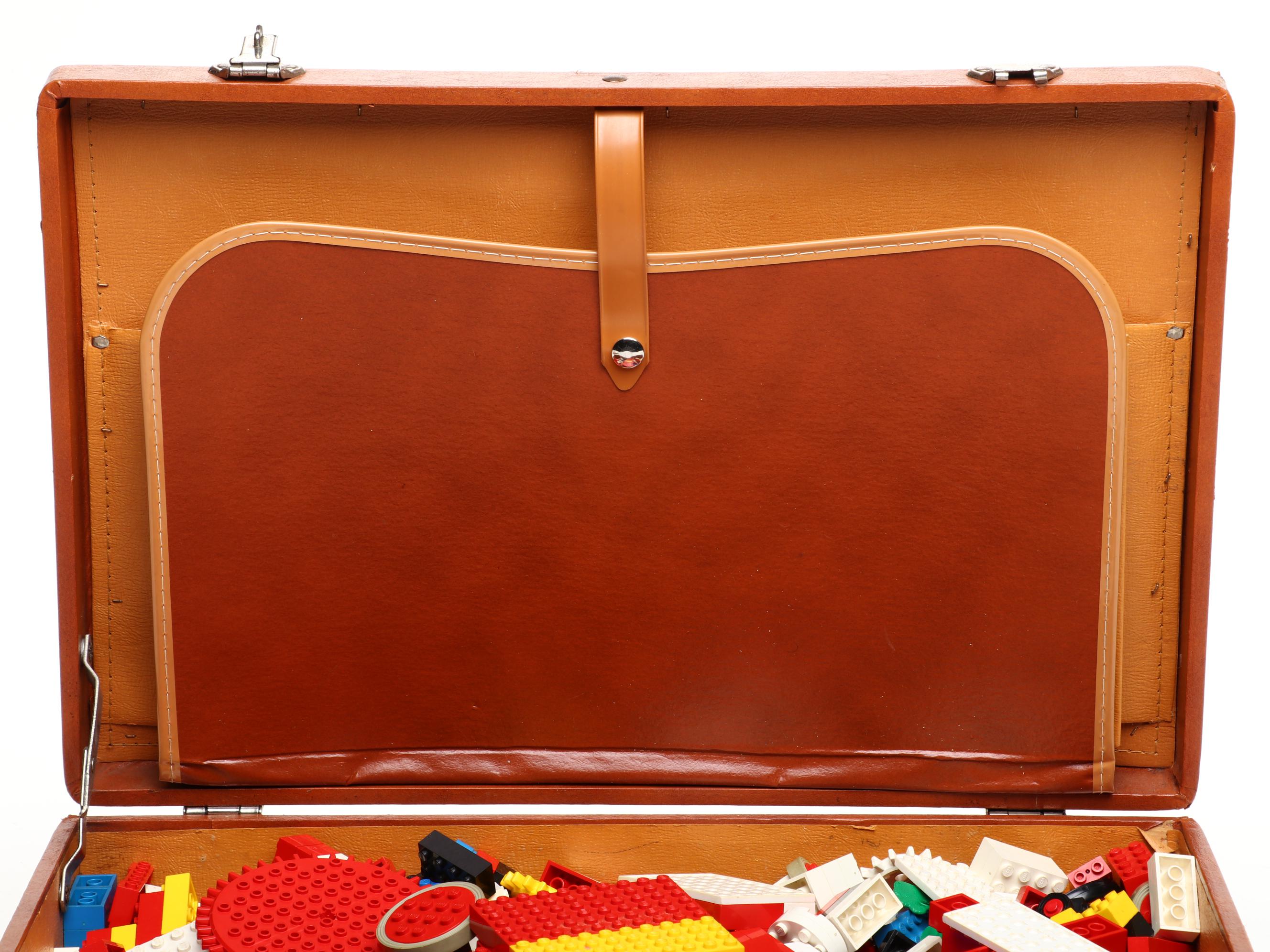 LEGO Building Blocks with Pamphlets and Vintage Vinyl Briefcase