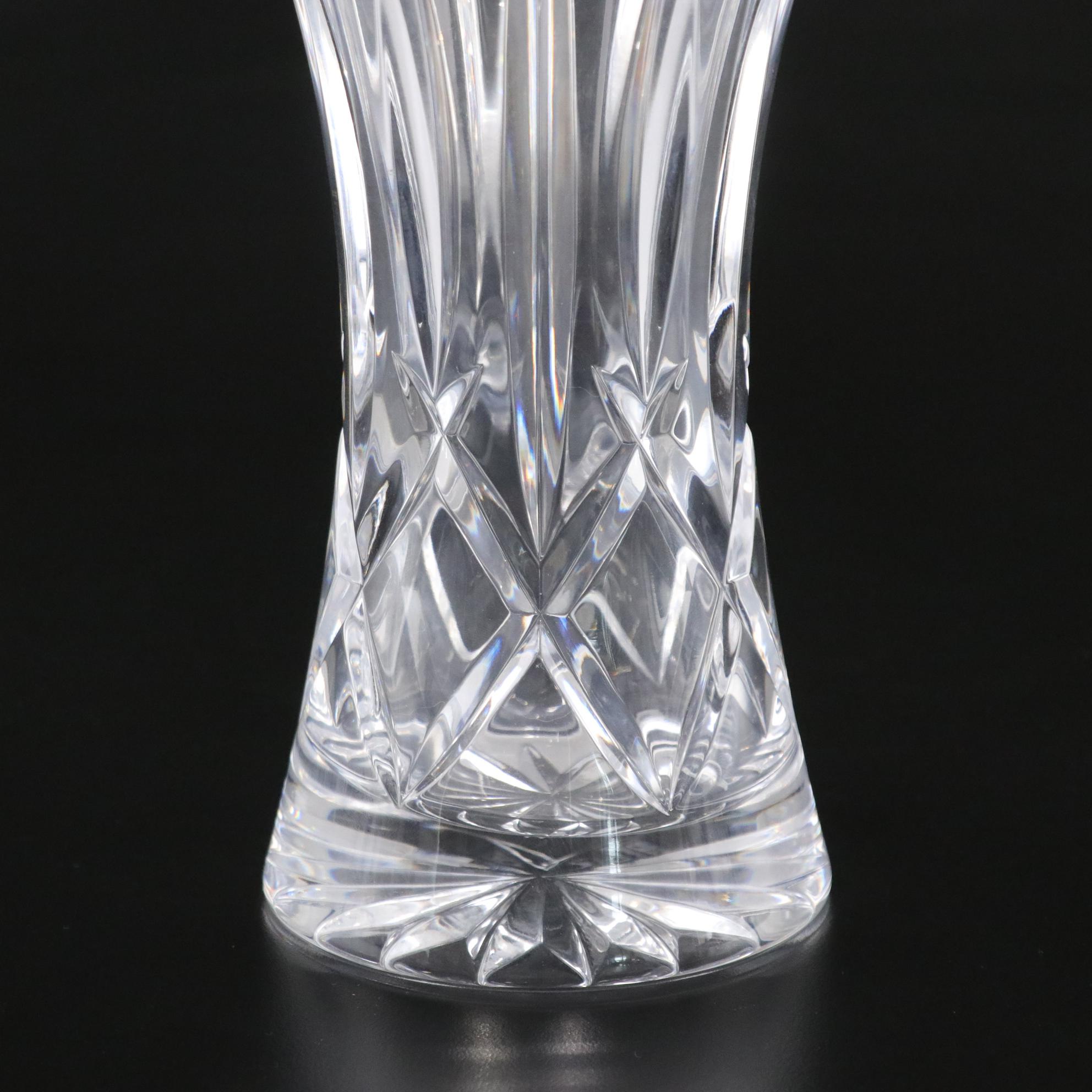 Waterford Crystal "Mourne" Blown Glass Flower Vase with Scallop Edge