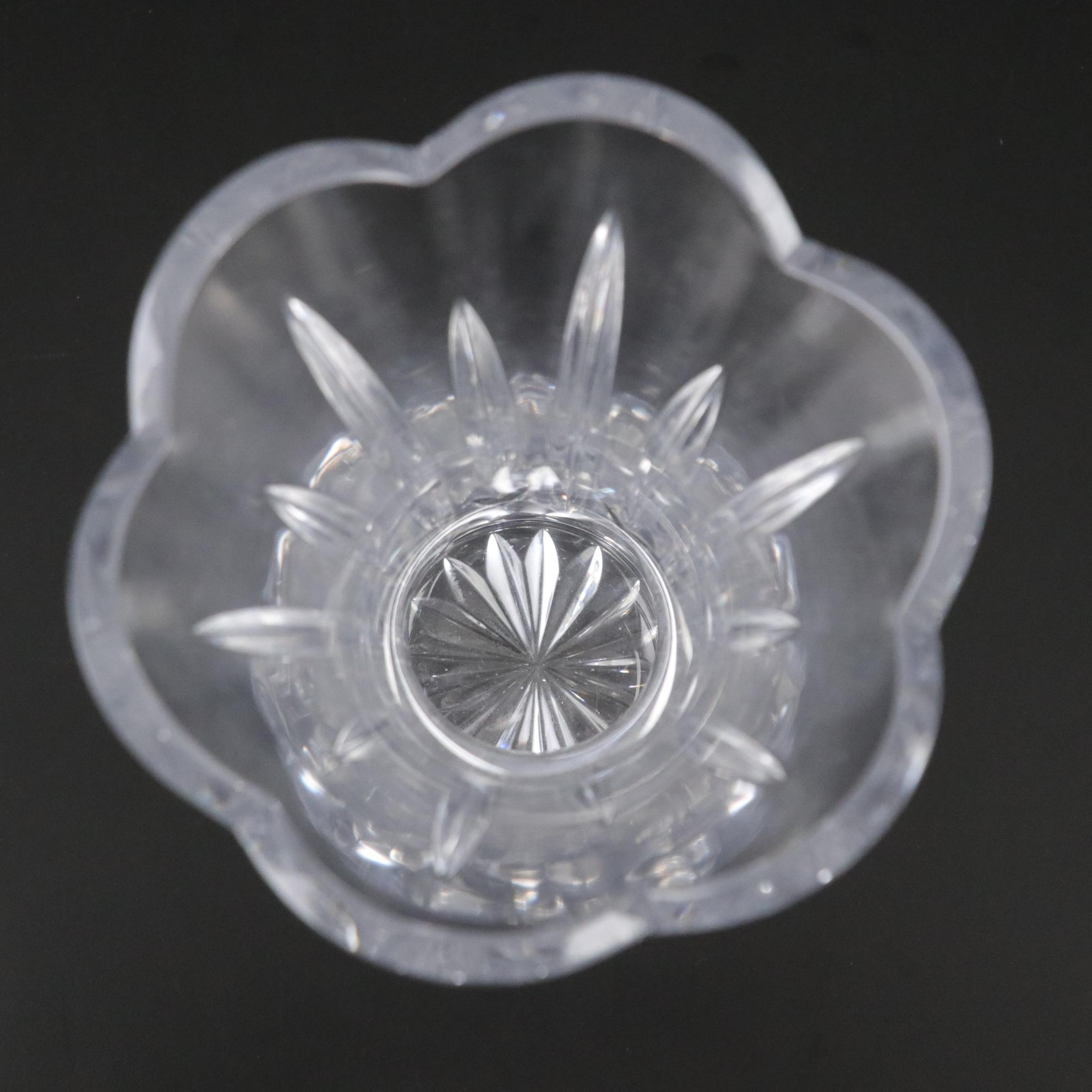 Waterford Crystal "Mourne" Blown Glass Flower Vase with Scallop Edge