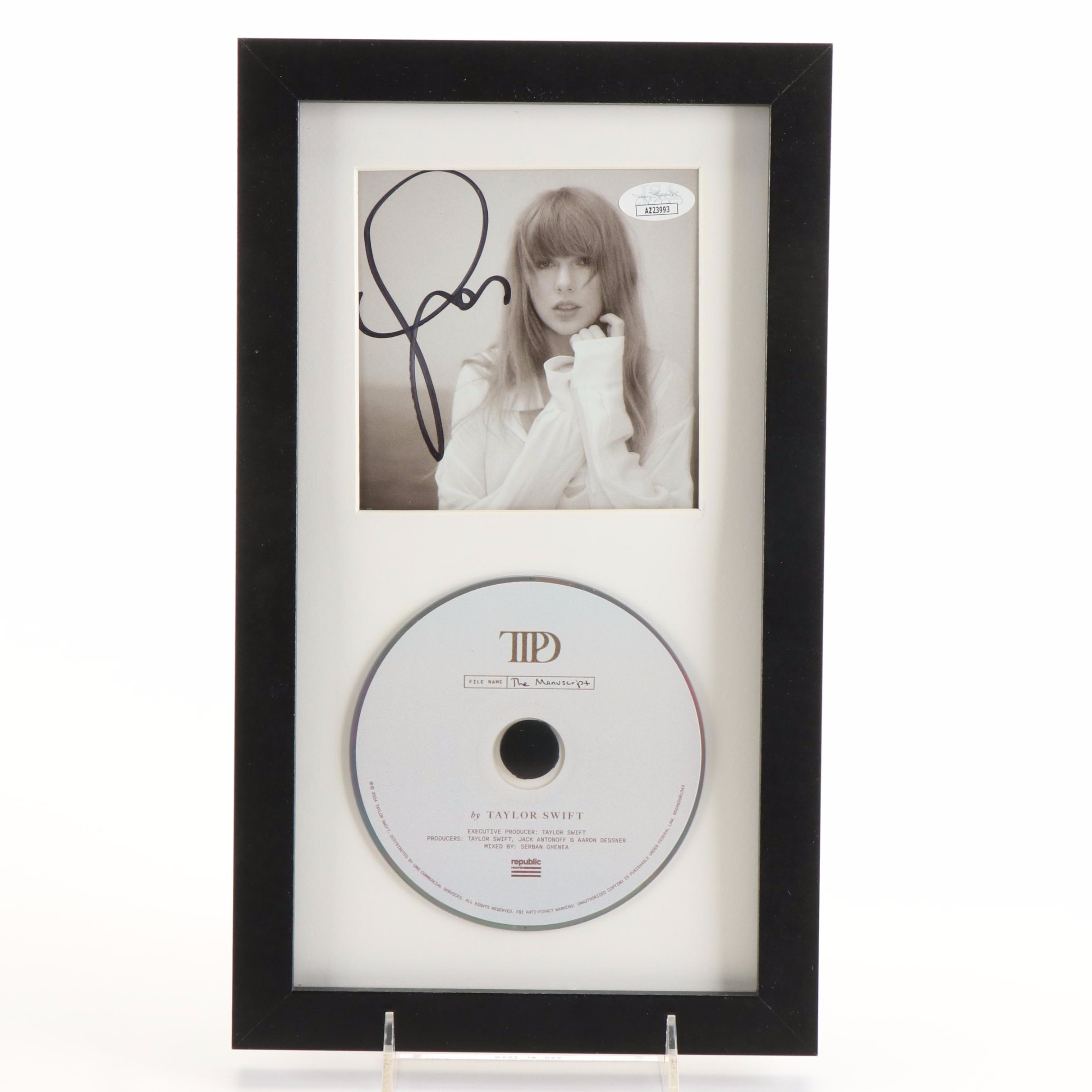 Taylor Swift Signed "The Tortured Poets Department" CD Card in Frame, JSA