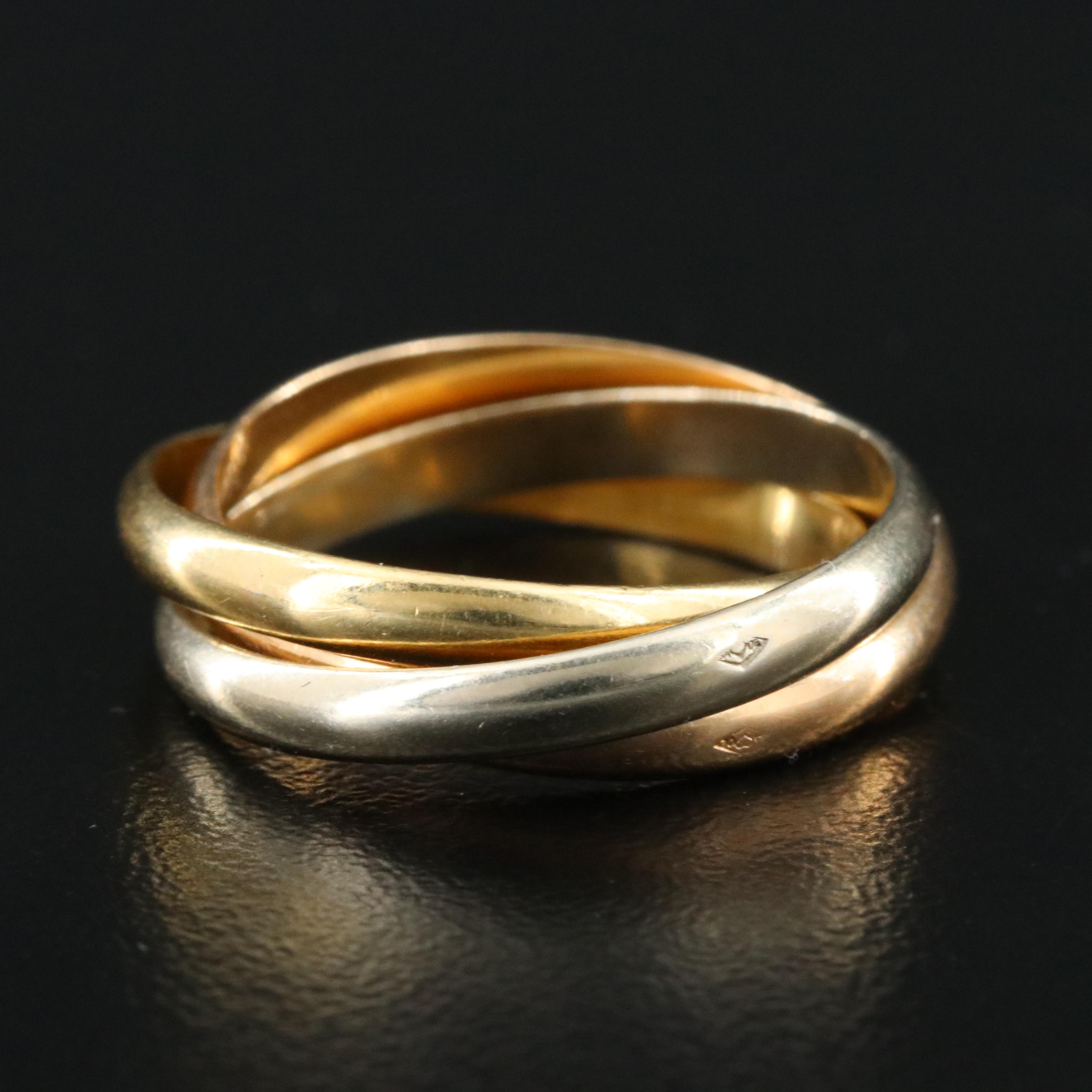 Cartier Trinity 18K Tri-Color Gold Ring