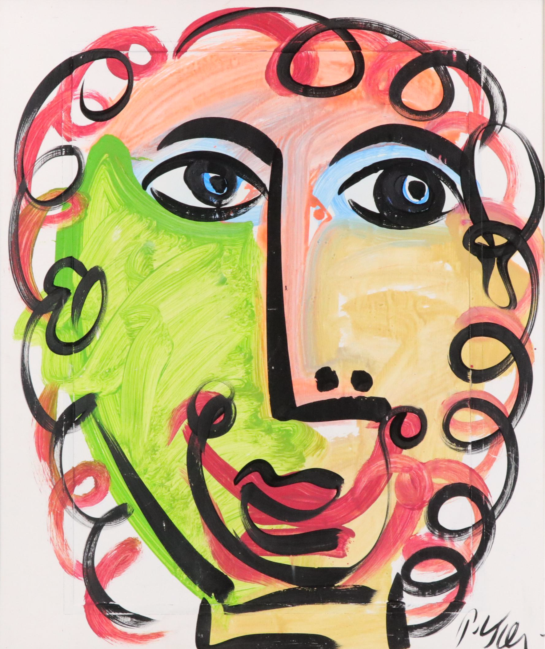 Peter Robert Keil Stylized Acrylic Portrait "Andy Warhol"