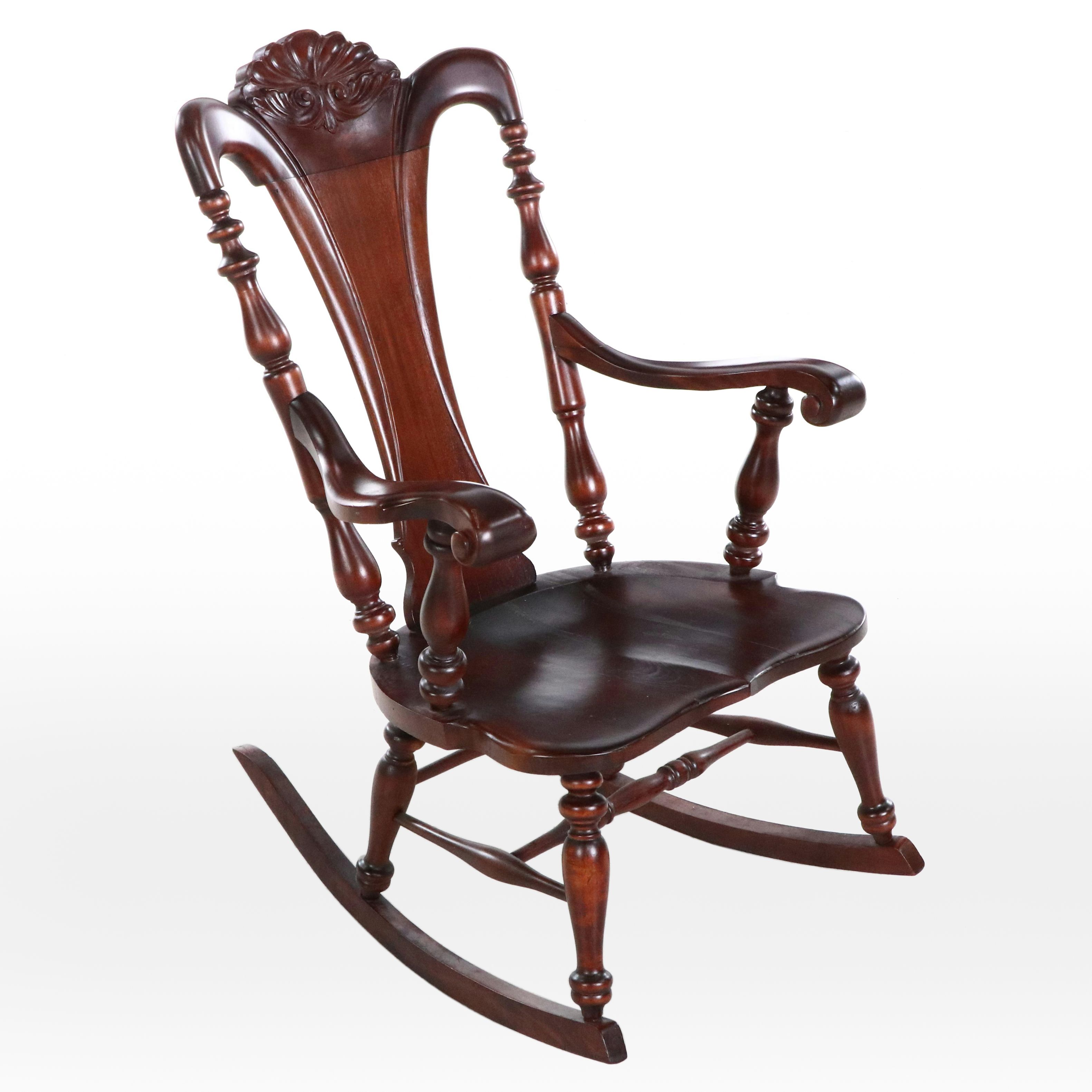 Georgian Style Mahogany Rocking Chair, 20th Century