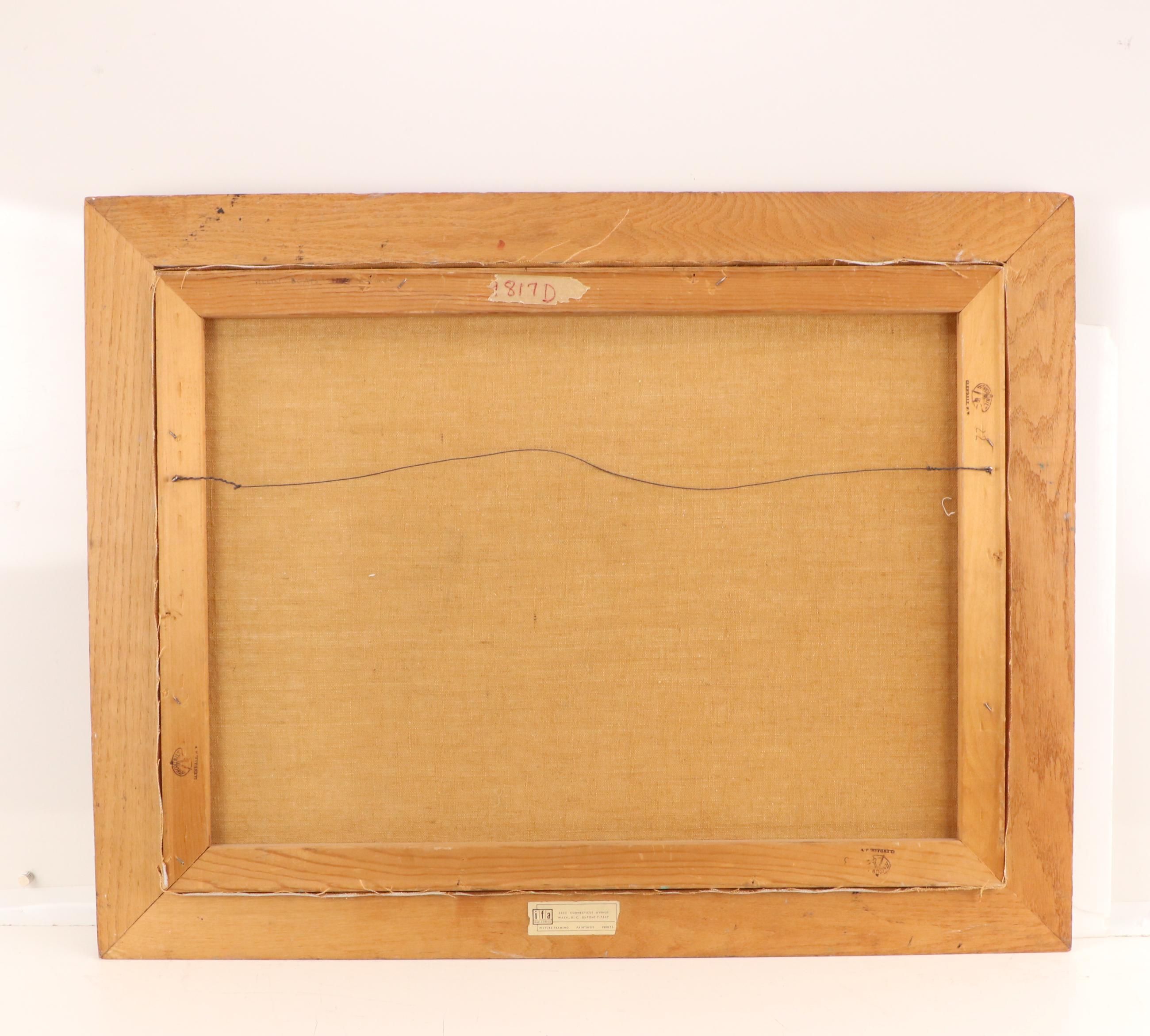 B. Warren Allin Stylized Oil Painting "Boats," Late 20th Century