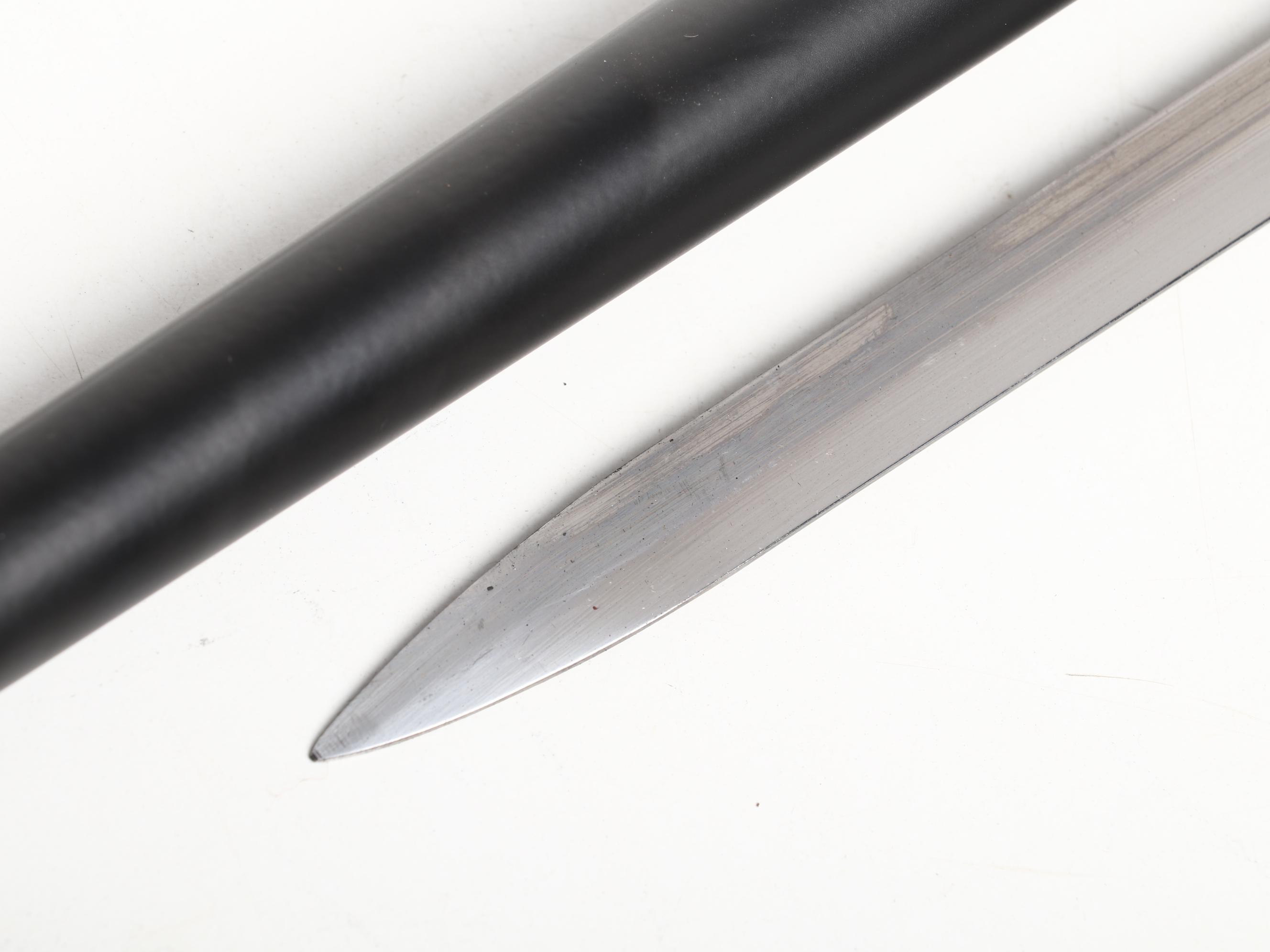 Embossed Acanthus Leaf Gold Tone Handle Sword Cane