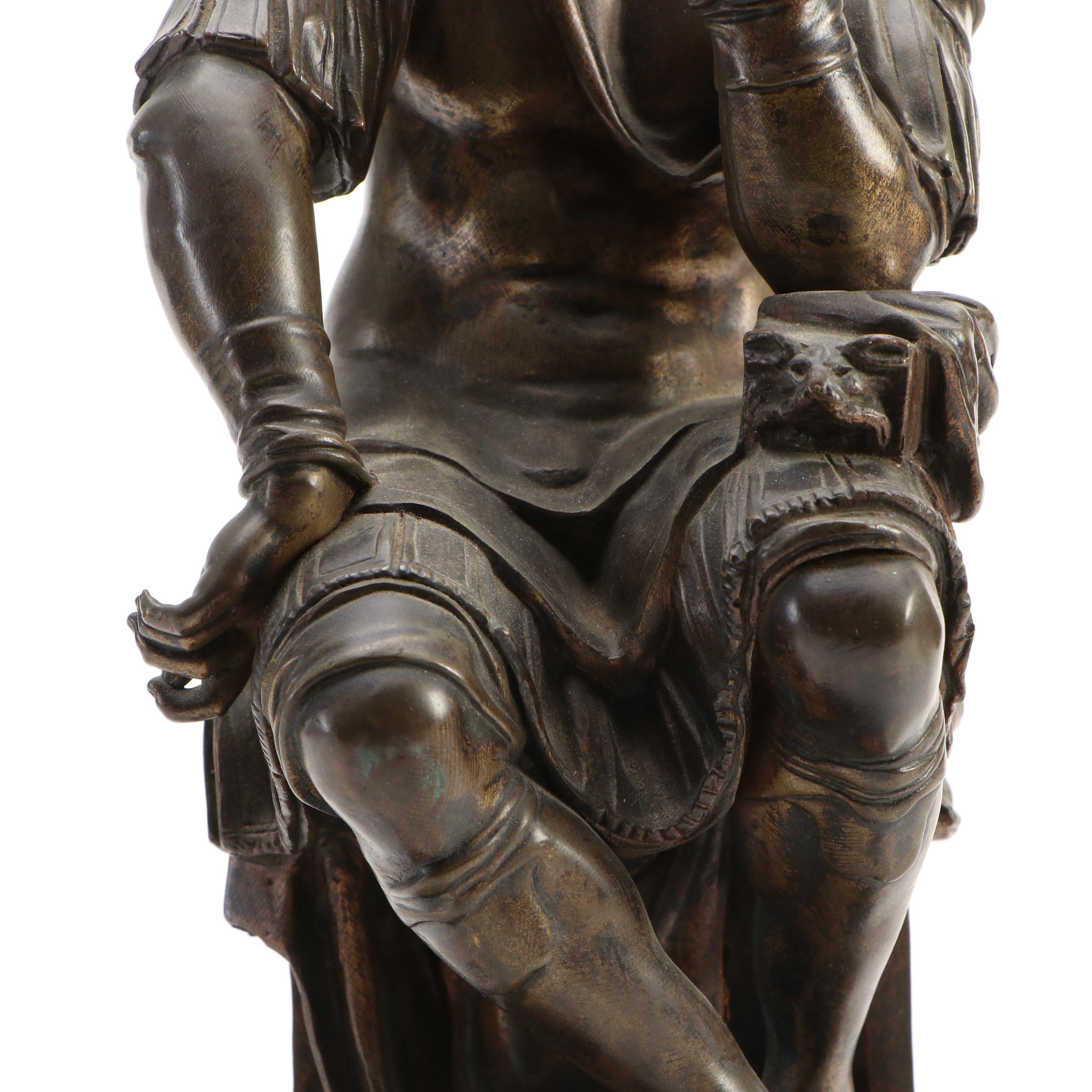 After Michelangelo Bronze Sculpture of Lorenzo de Medici