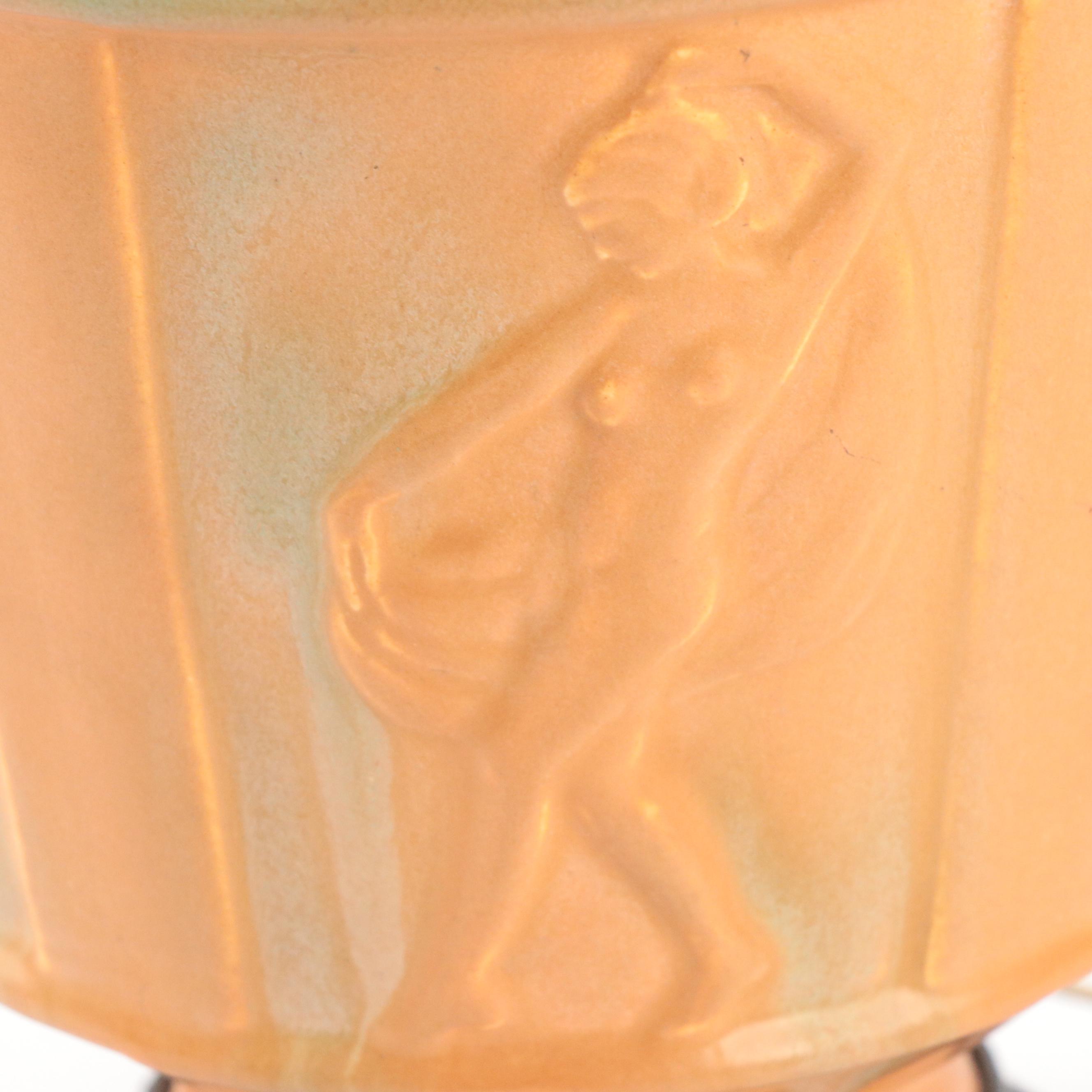 Muncie Pottery "Dancing Nudes" Table Lamp with Pull Cord