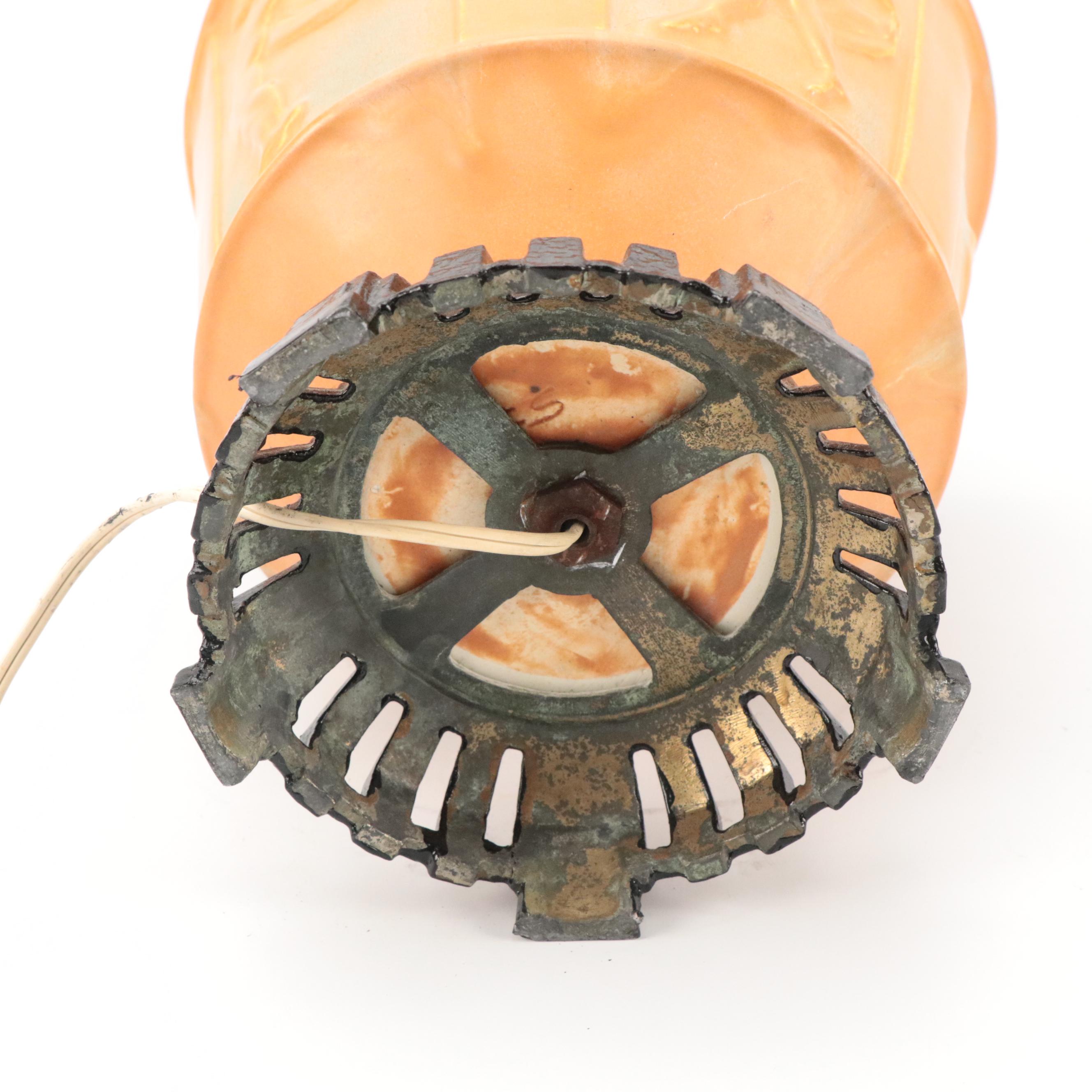 Muncie Pottery "Dancing Nudes" Table Lamp with Pull Cord