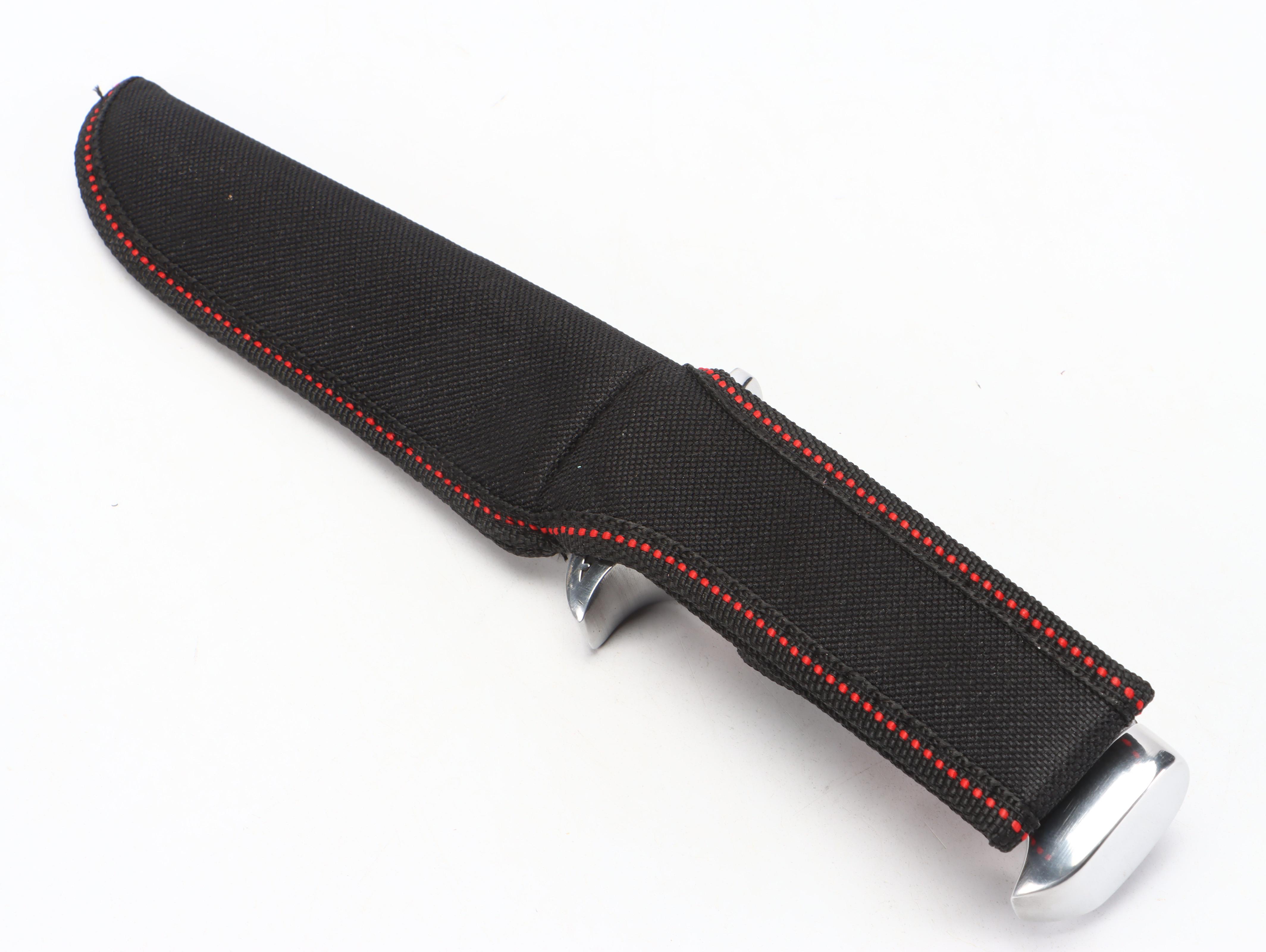 Doom Blade Stainless Steel and Wooden Handled Fixed Blade Knife with Scabbard