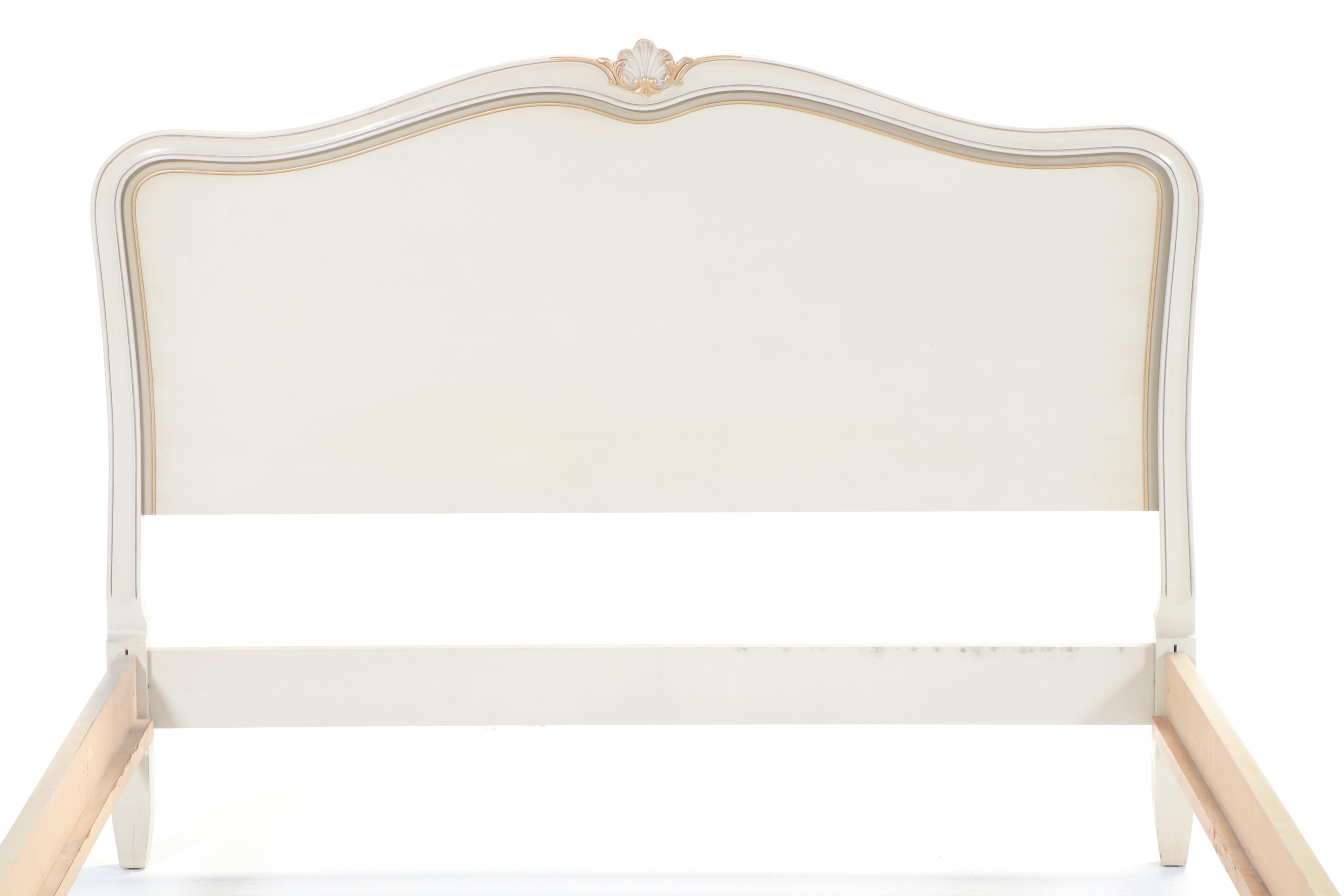 Drexel "Touraine" Louis XV Style Painted and Parcel Gilt Full Size Bed Frame
