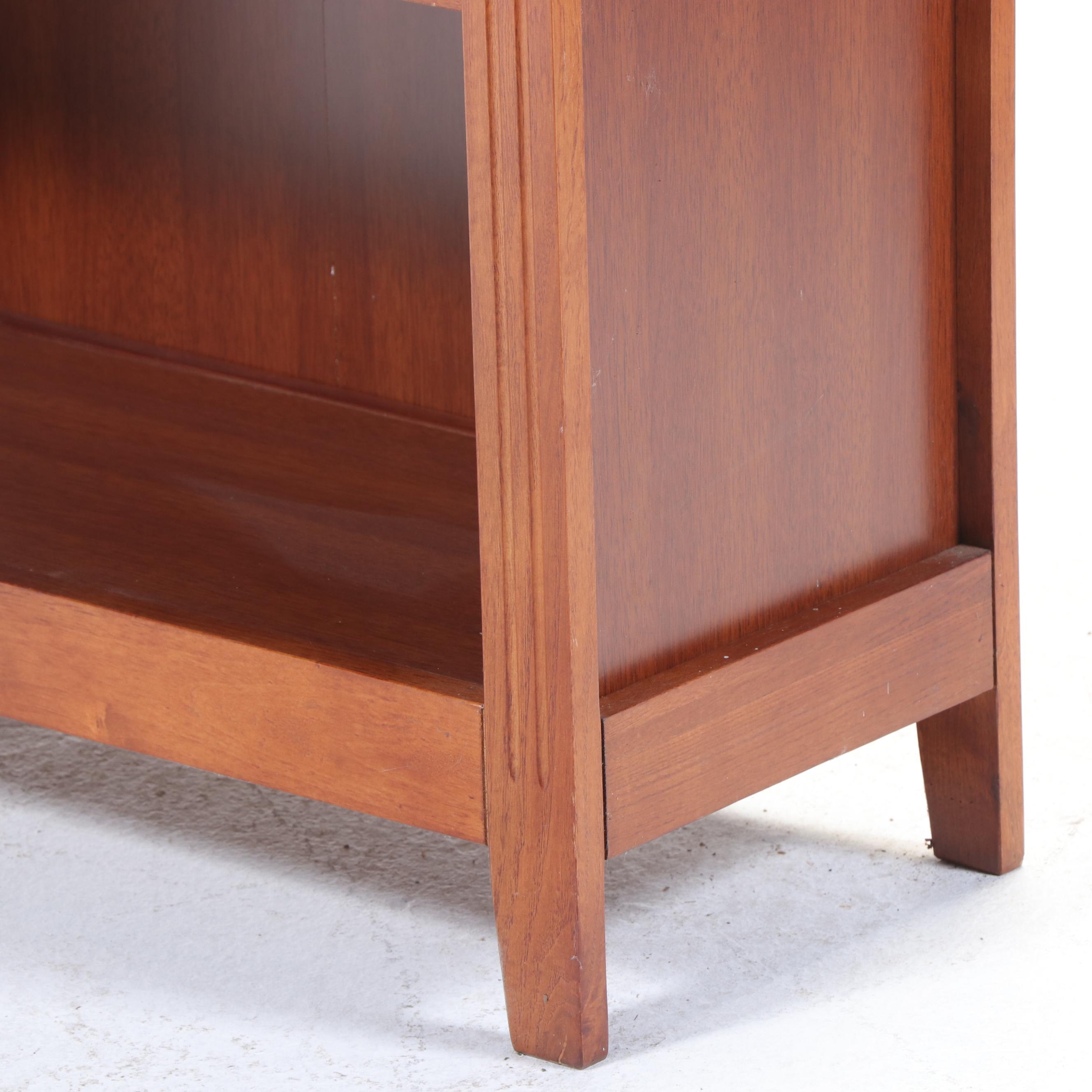 Contemporary Hardwood and Laminate Two-Shelf Open Bookcase
