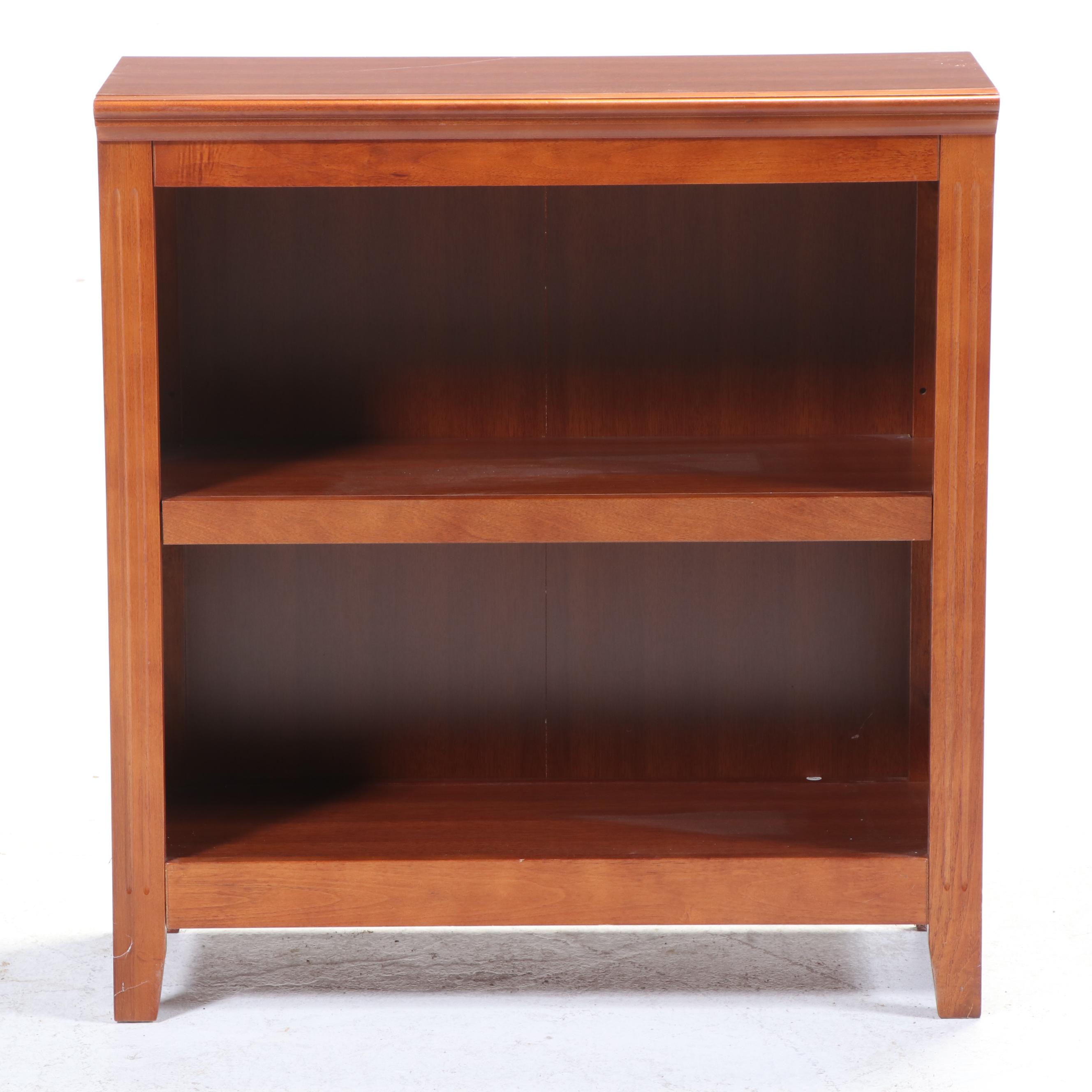 Contemporary Hardwood and Laminate Two-Shelf Open Bookcase