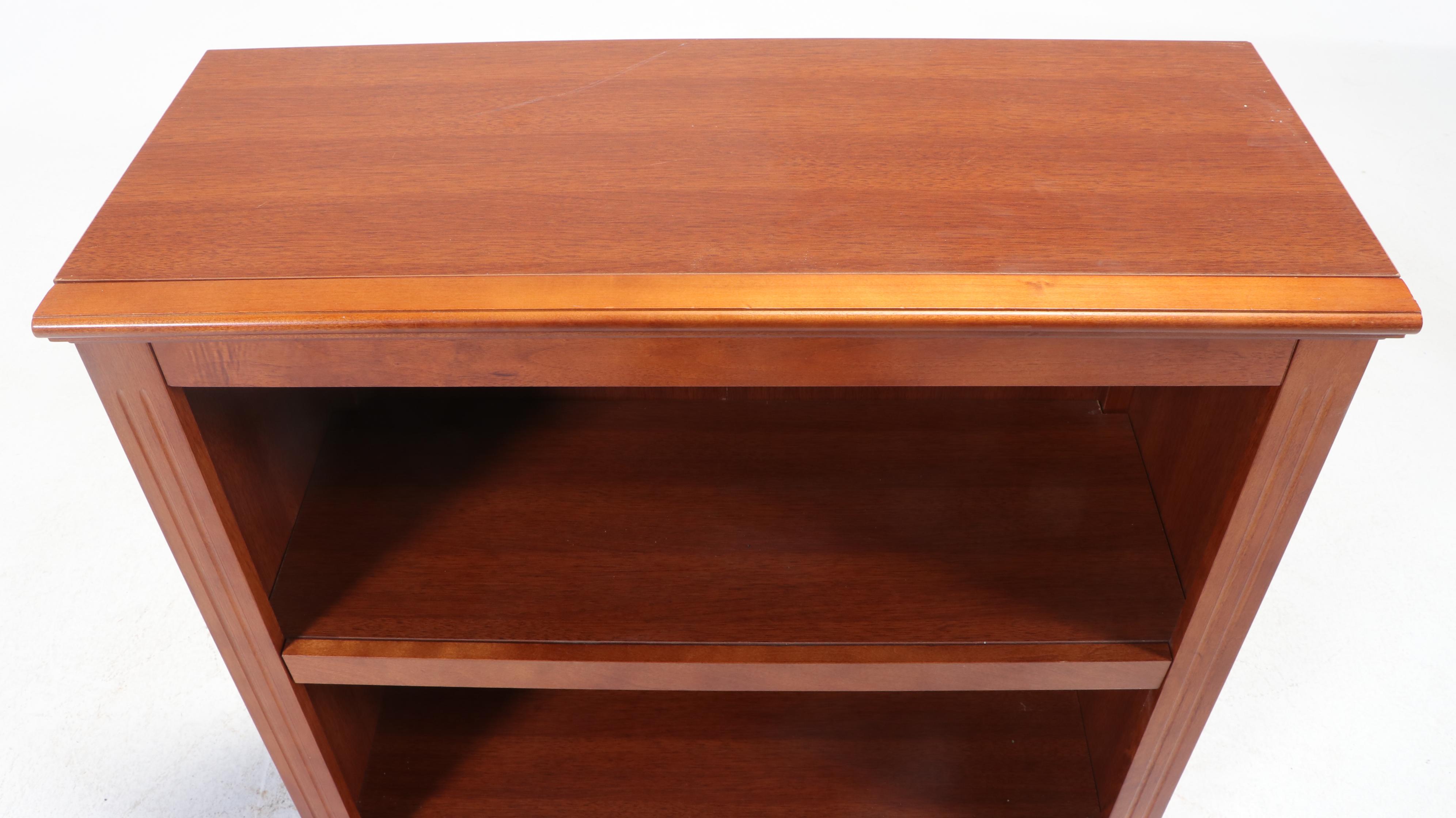 Contemporary Hardwood and Laminate Two-Shelf Open Bookcase