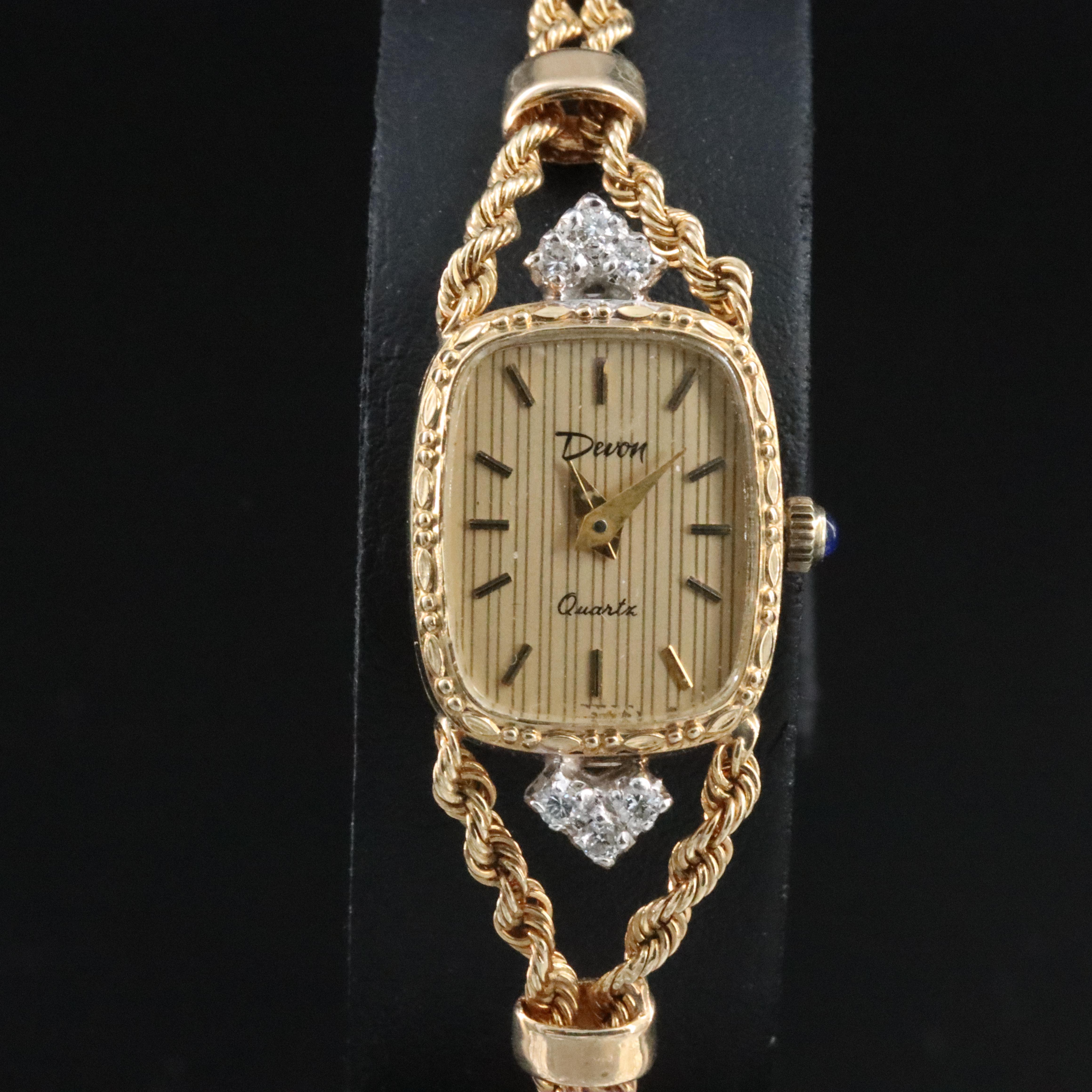 14K Diamond Devon Quartz Watch