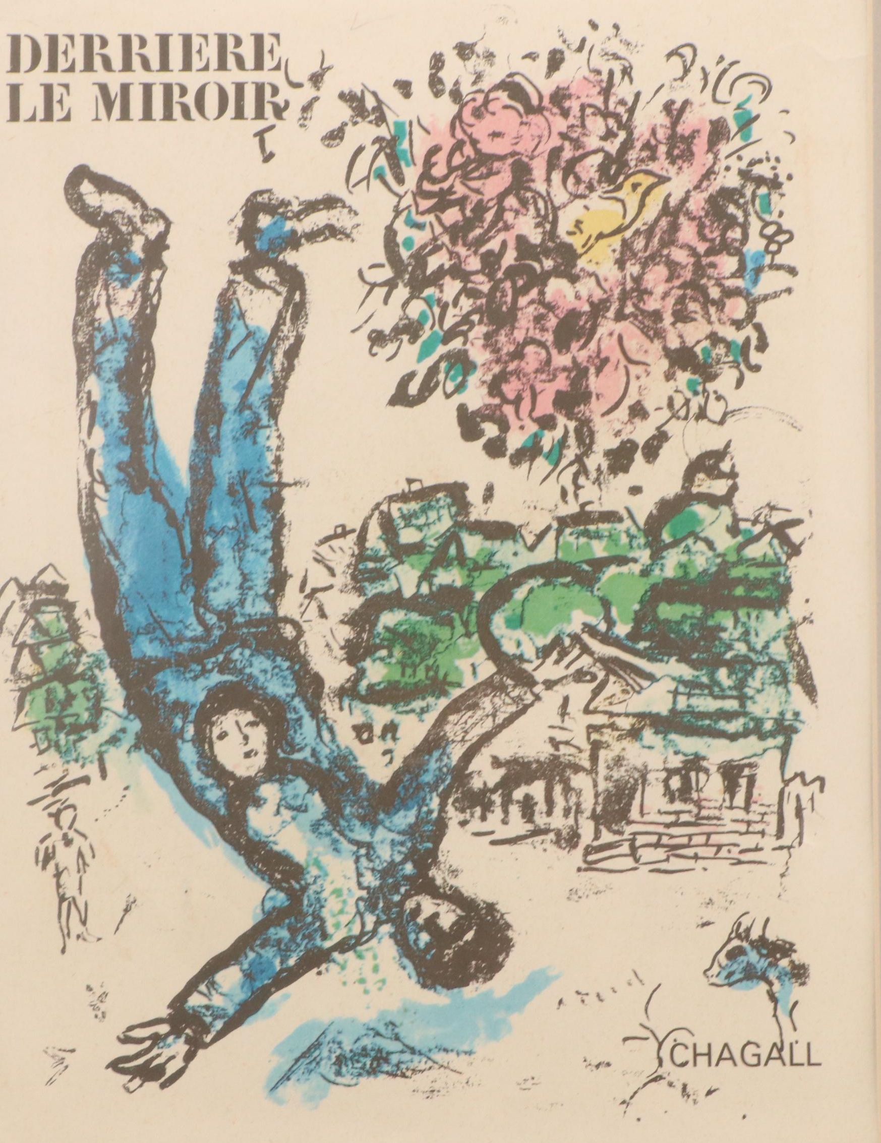 Modernist Lithograph Designed by March Chagall "Le Bouquet De L'Artiste," 1964