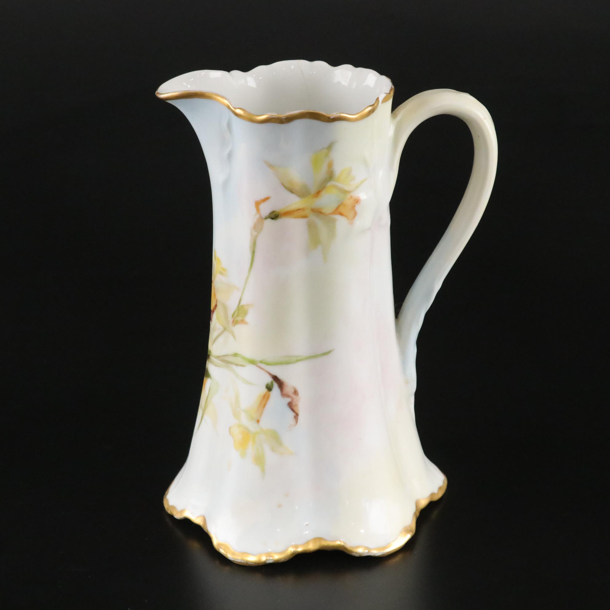 Haviland Limoges Gilt Pitcher & Other French Porcelain Tableware