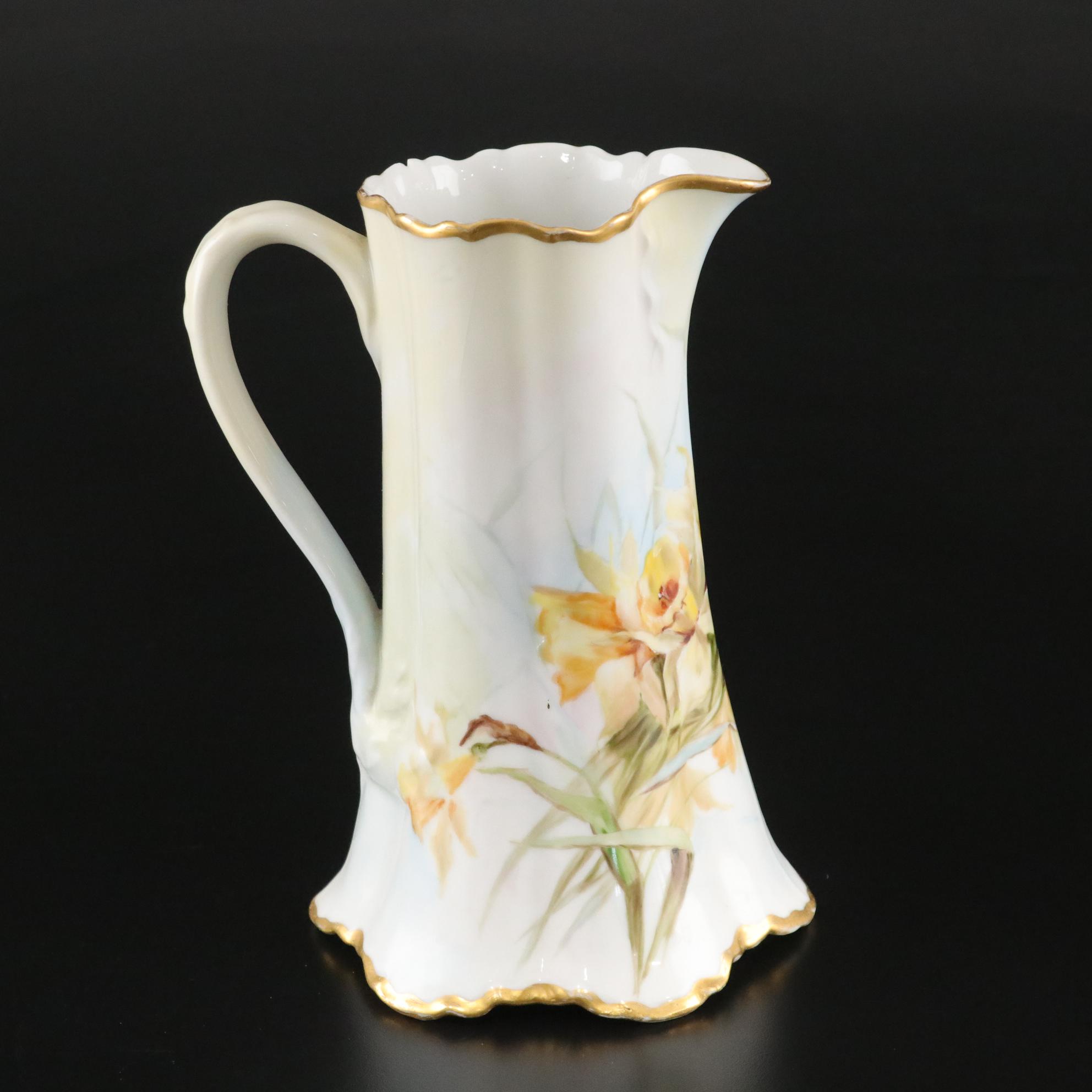 Haviland Limoges Gilt Pitcher & Other French Porcelain Tableware