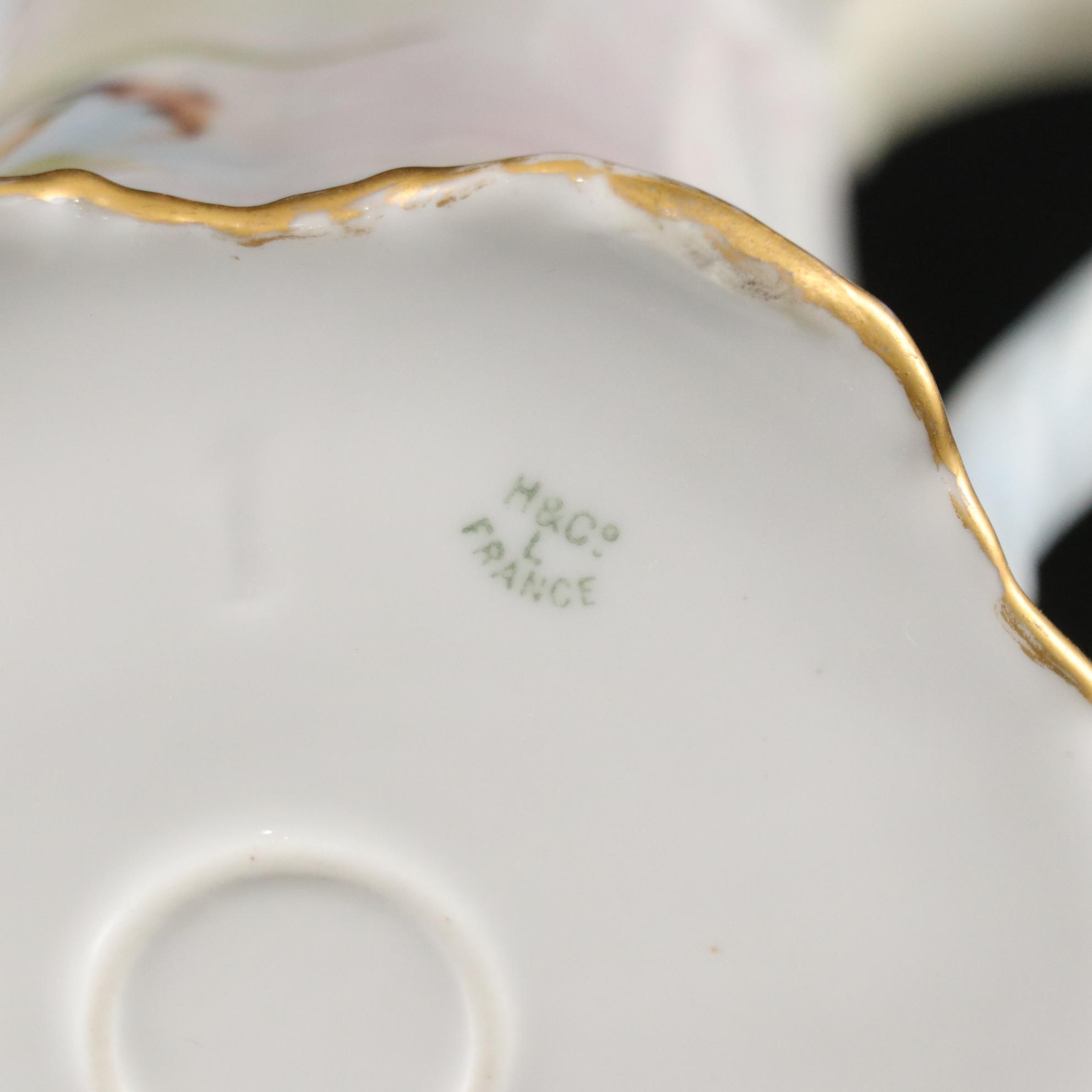 Haviland Limoges Gilt Pitcher & Other French Porcelain Tableware