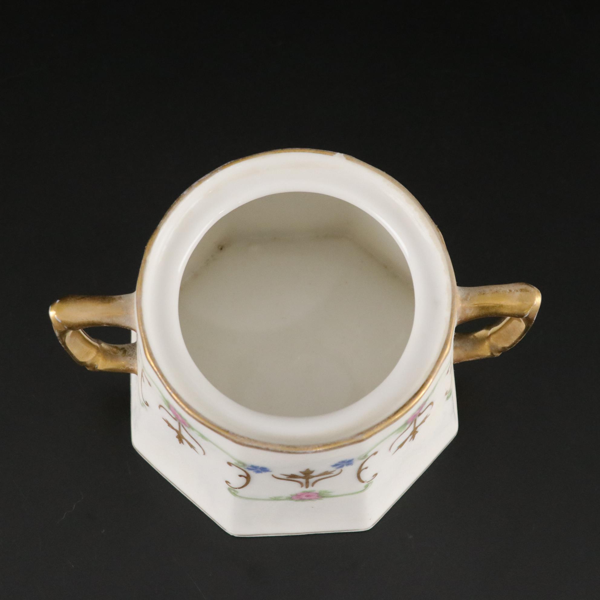 Haviland Limoges Gilt Pitcher & Other French Porcelain Tableware