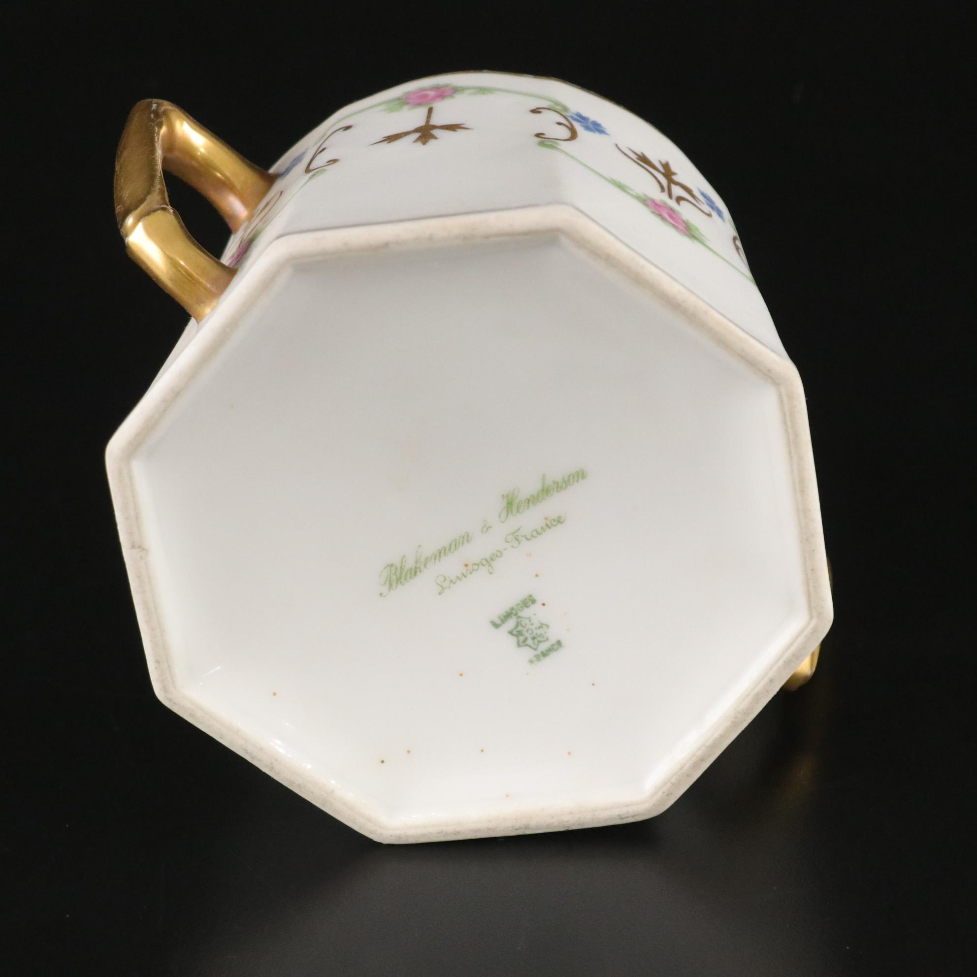 Haviland Limoges Gilt Pitcher & Other French Porcelain Tableware