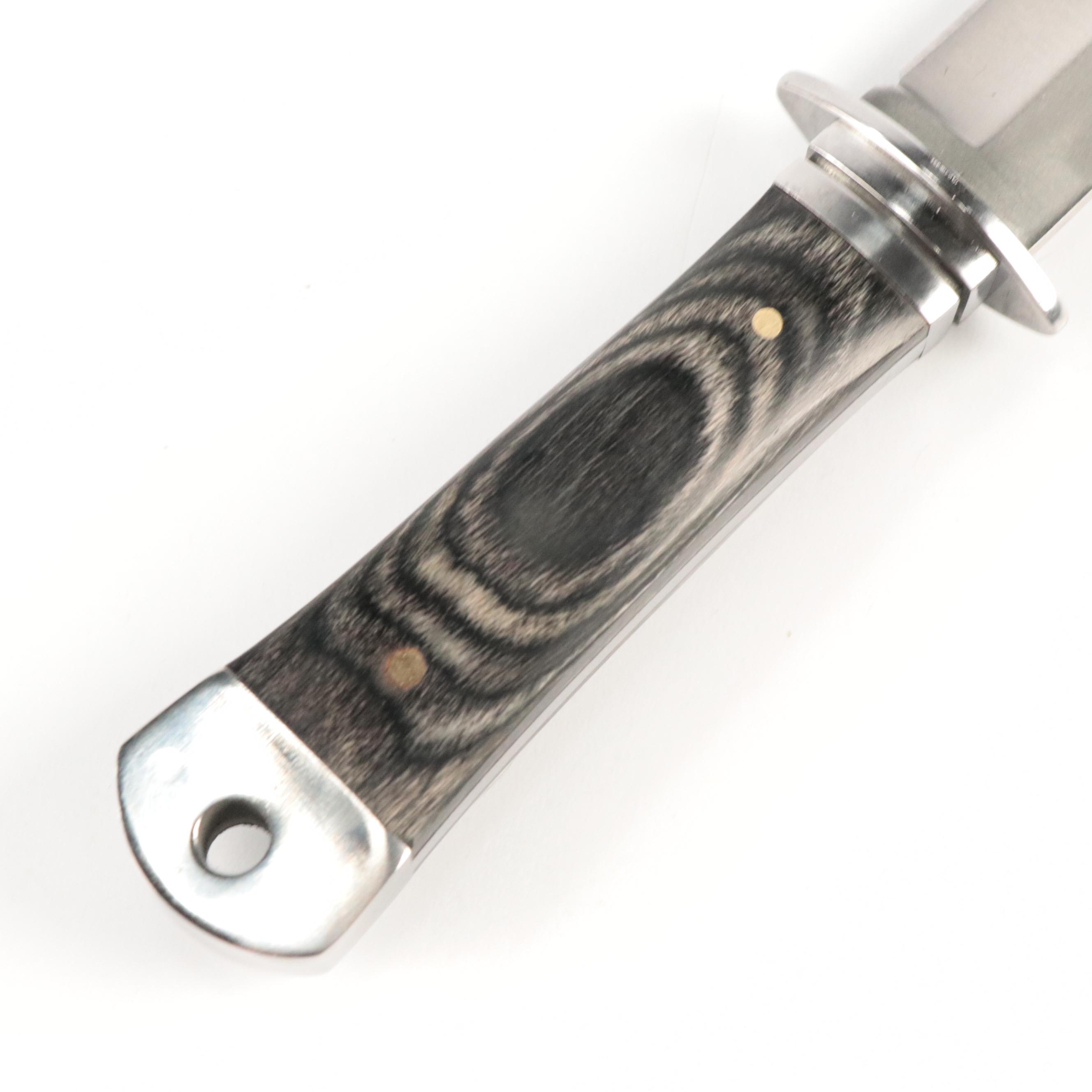 Damascus Steel and Antler Handled Skinner Knives with Hunting Knife
