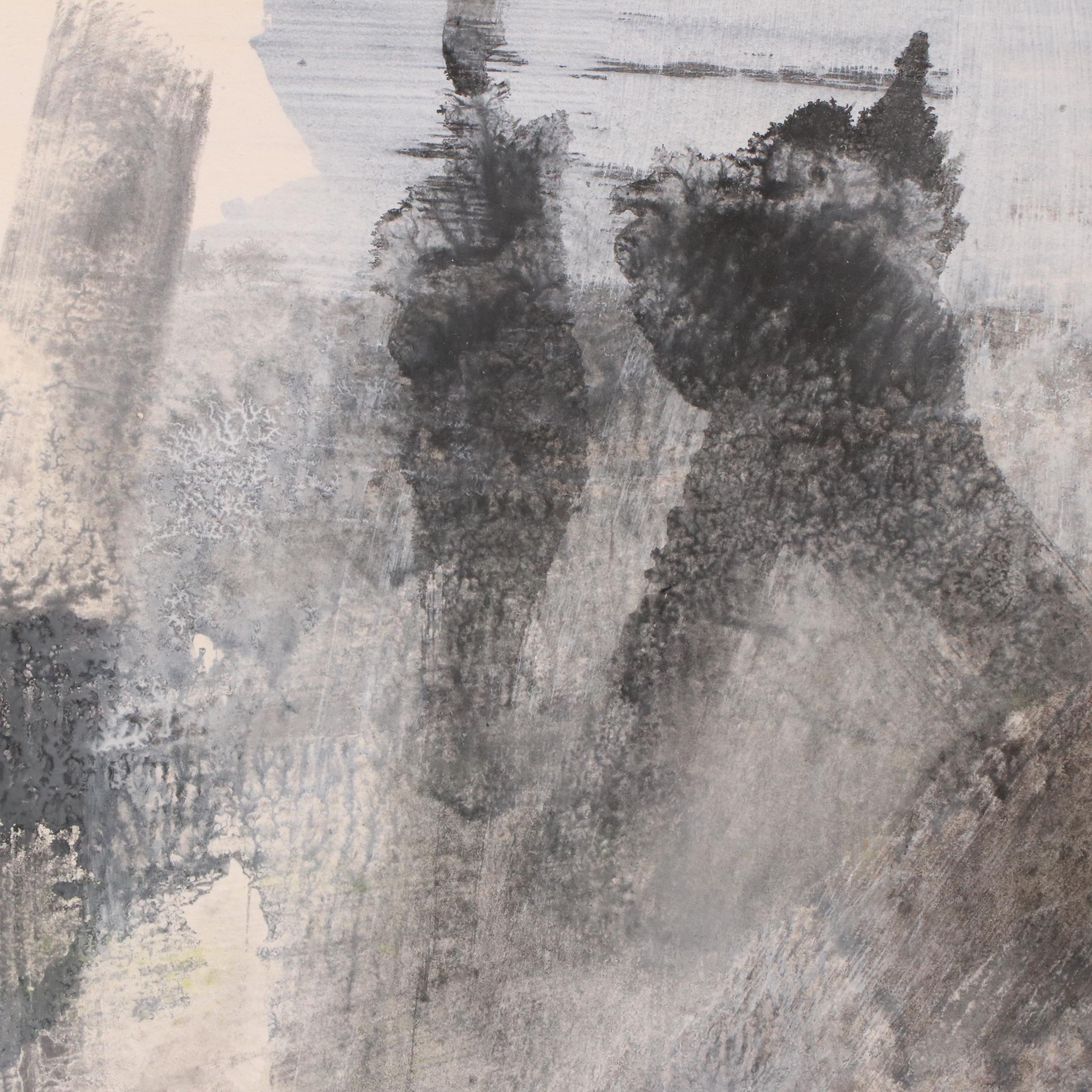 Jack Meanwell Abstract Modern Mixed Media Painting, Late 20th Century