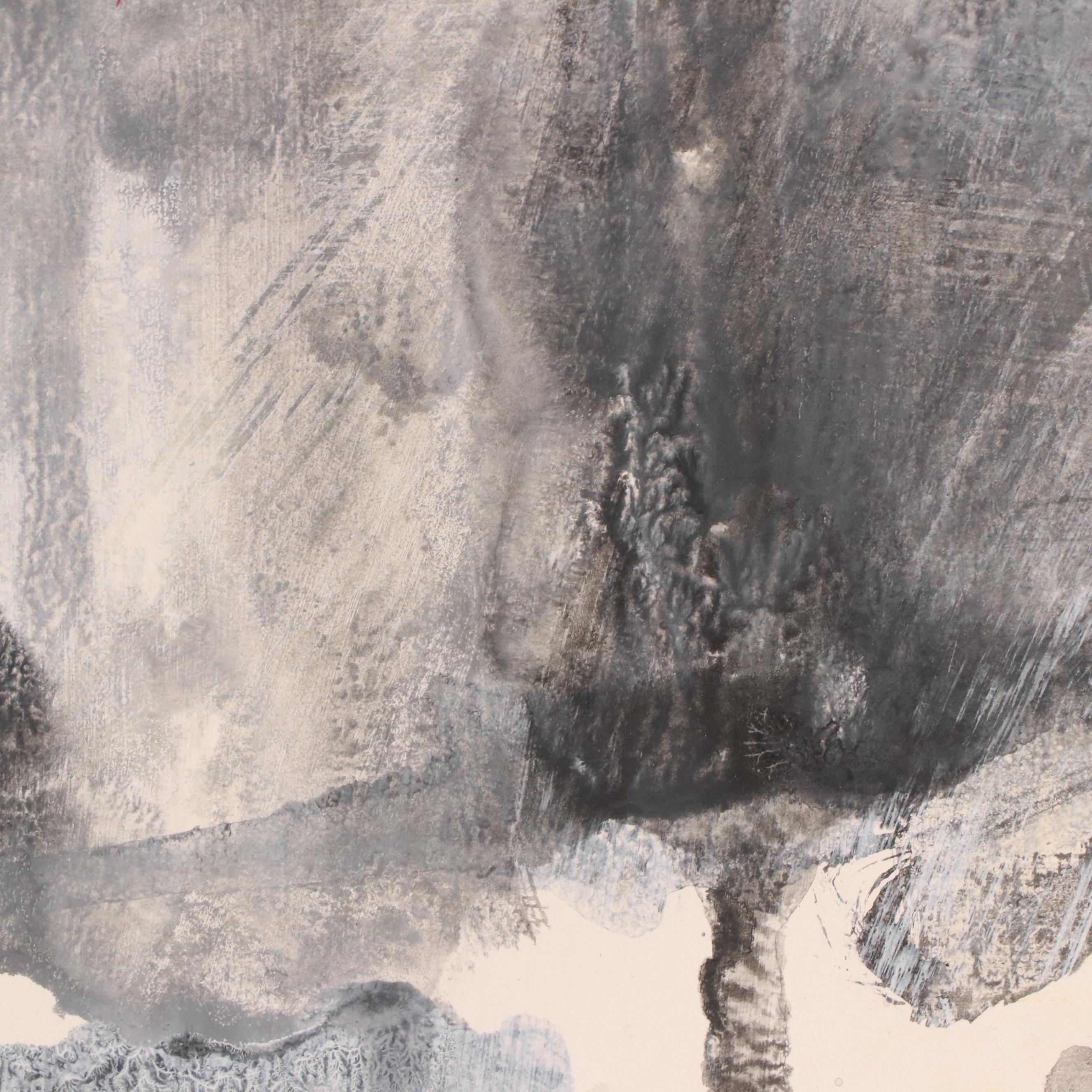 Jack Meanwell Abstract Modern Mixed Media Painting, Late 20th Century