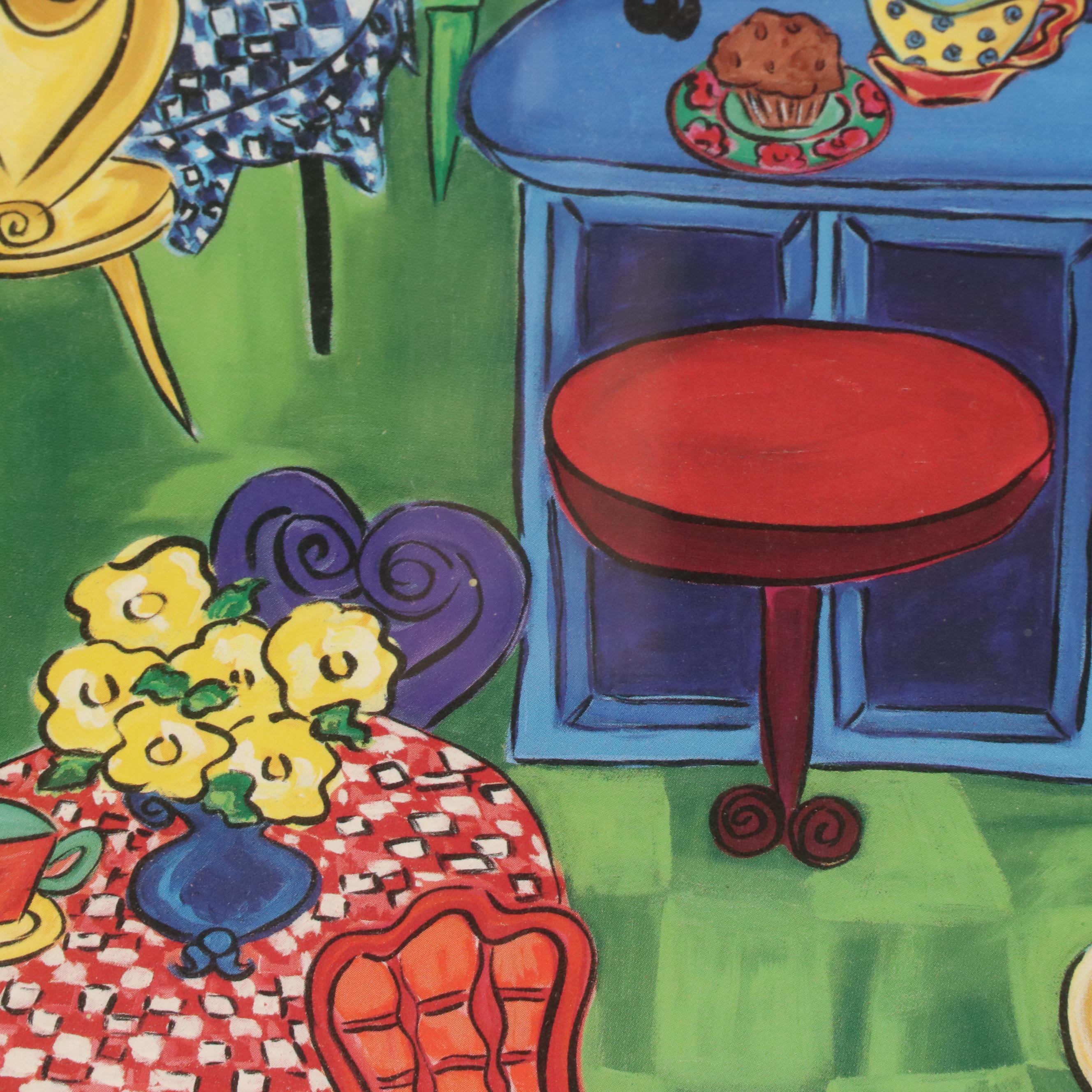 Offset Lithographs of Stylized Interior Scenes, 21st Century