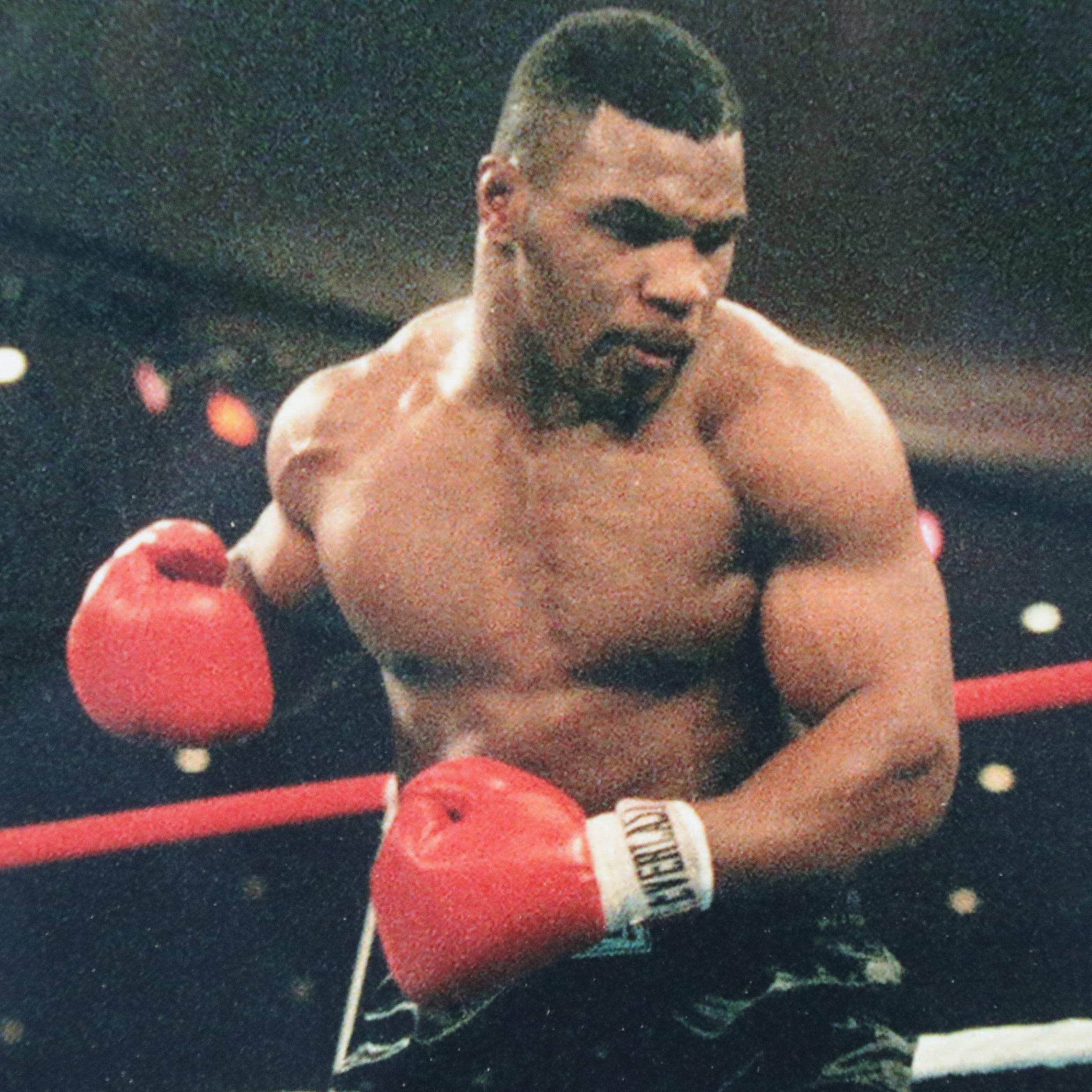 Mike Tyson Signed Trevor Berbick Knockout Boxing Print in Matted Frame, Beckett