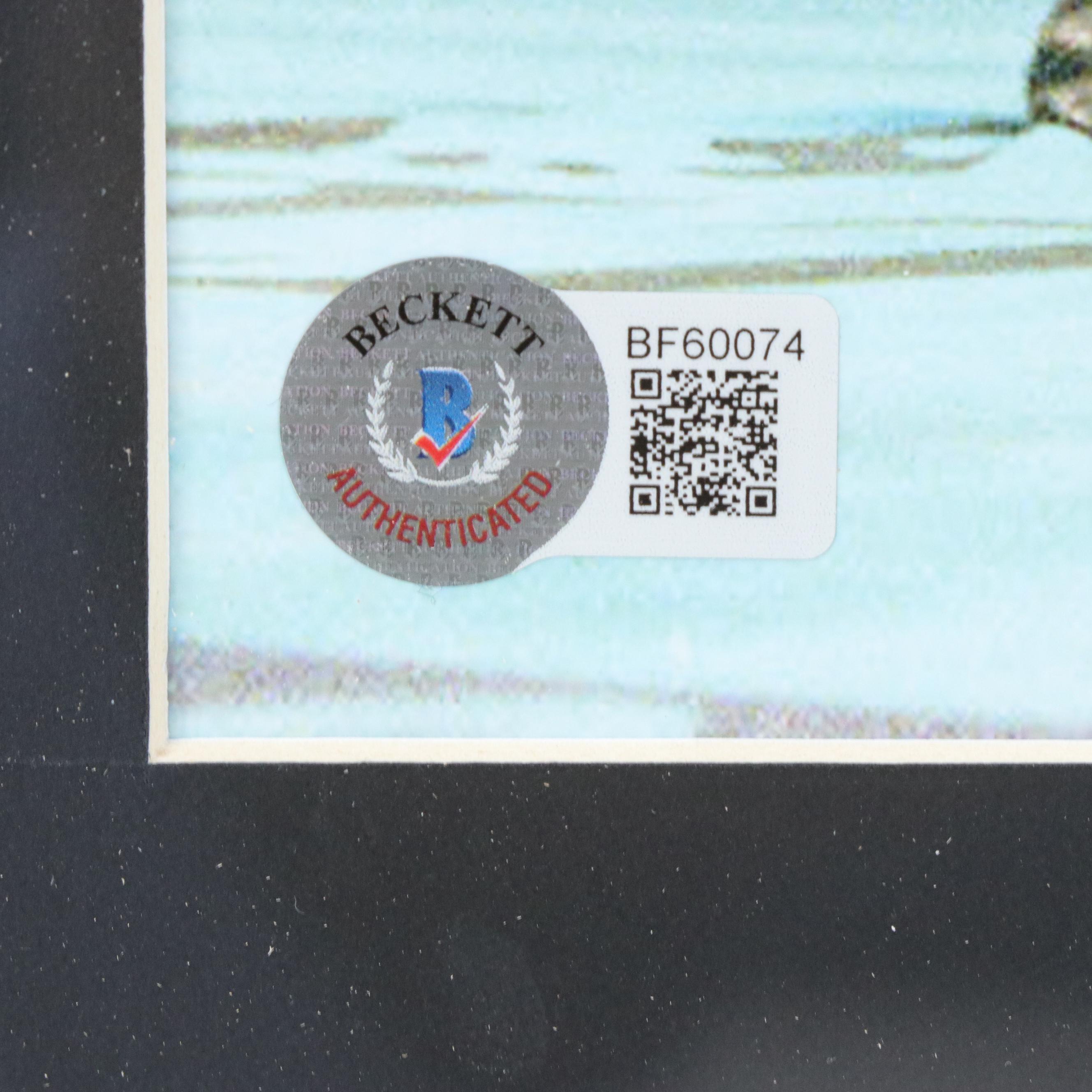 Mike Tyson Signed Trevor Berbick Knockout Boxing Print in Matted Frame, Beckett