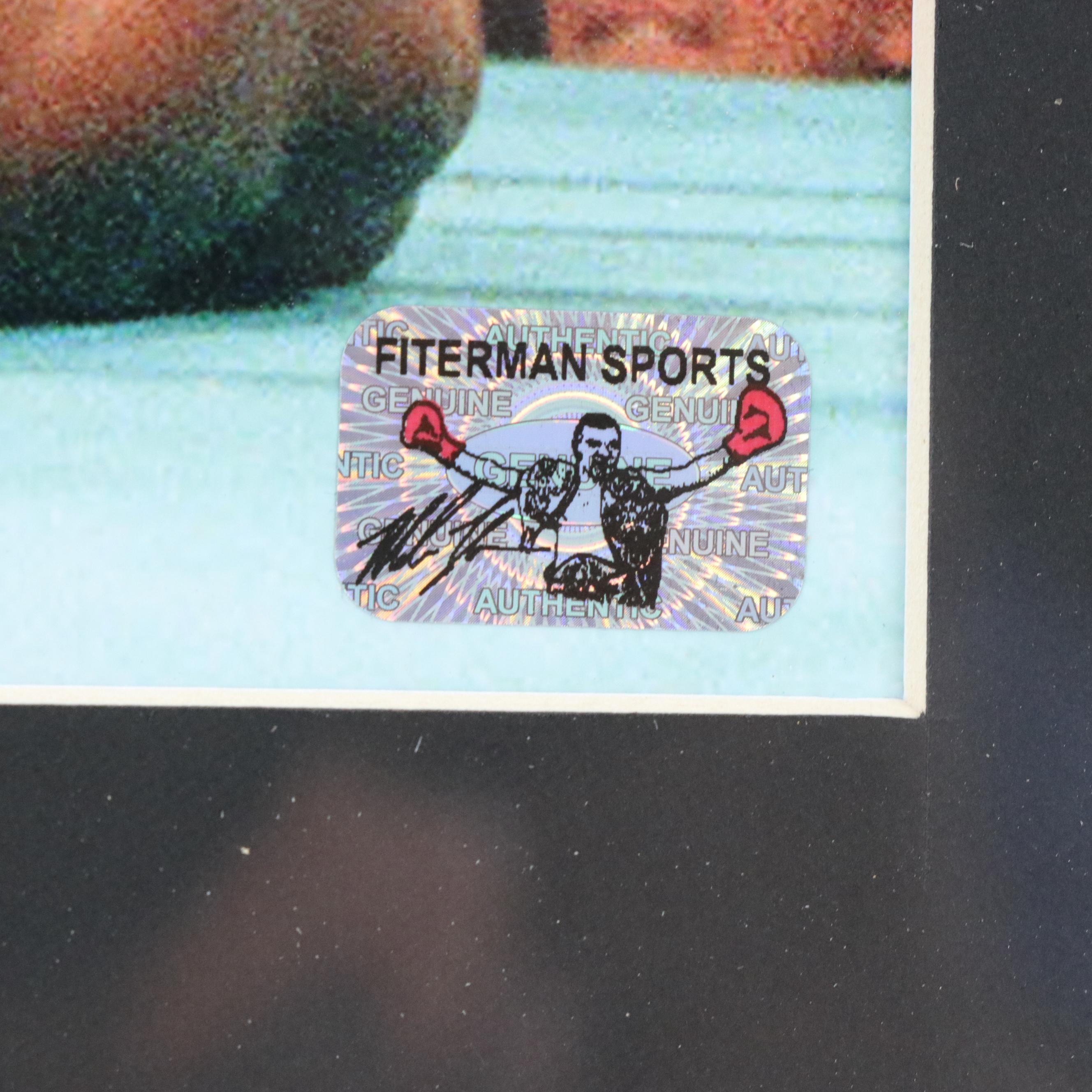 Mike Tyson Signed Trevor Berbick Knockout Boxing Print in Matted Frame, Beckett