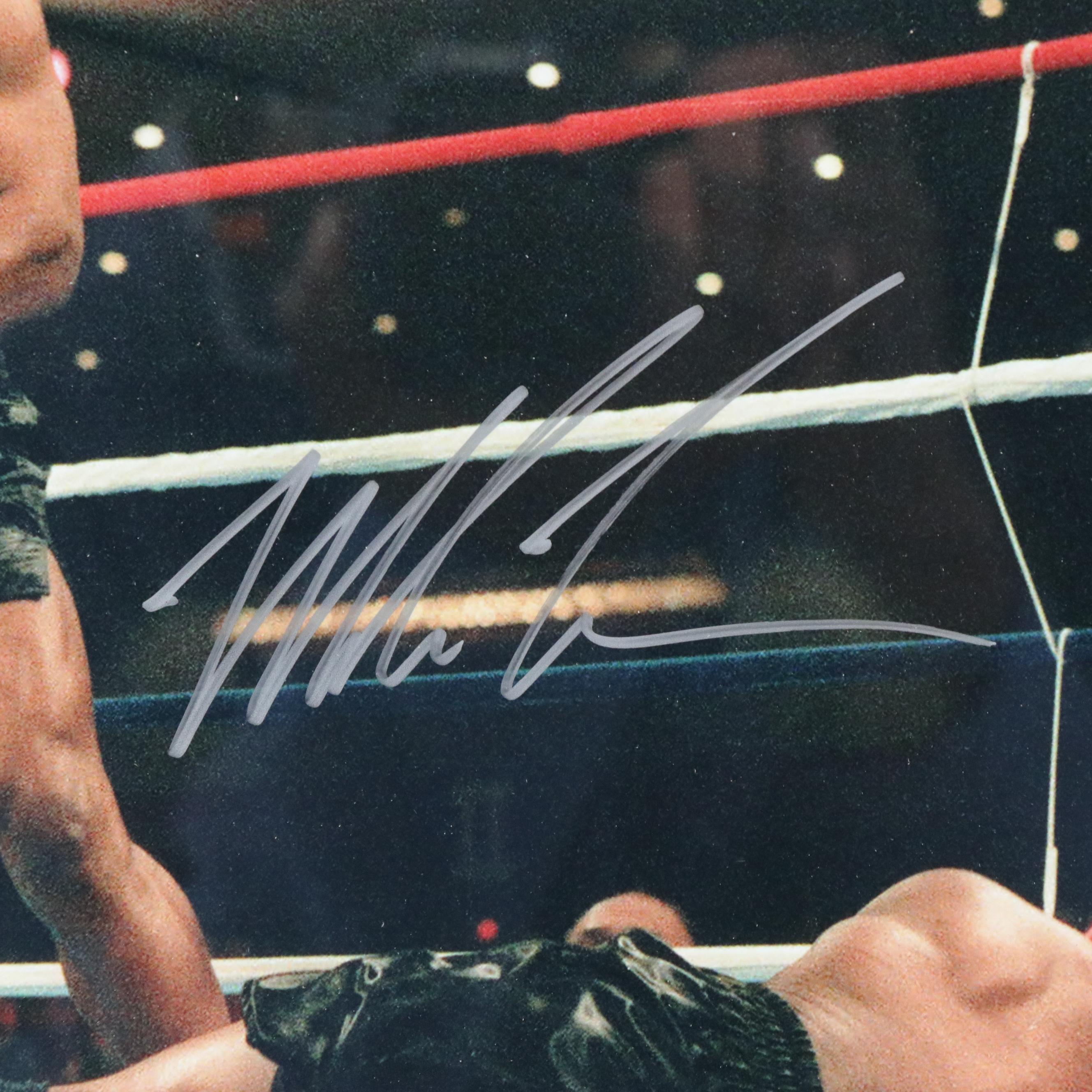 Mike Tyson Signed Trevor Berbick Knockout Boxing Print in Matted Frame, Beckett