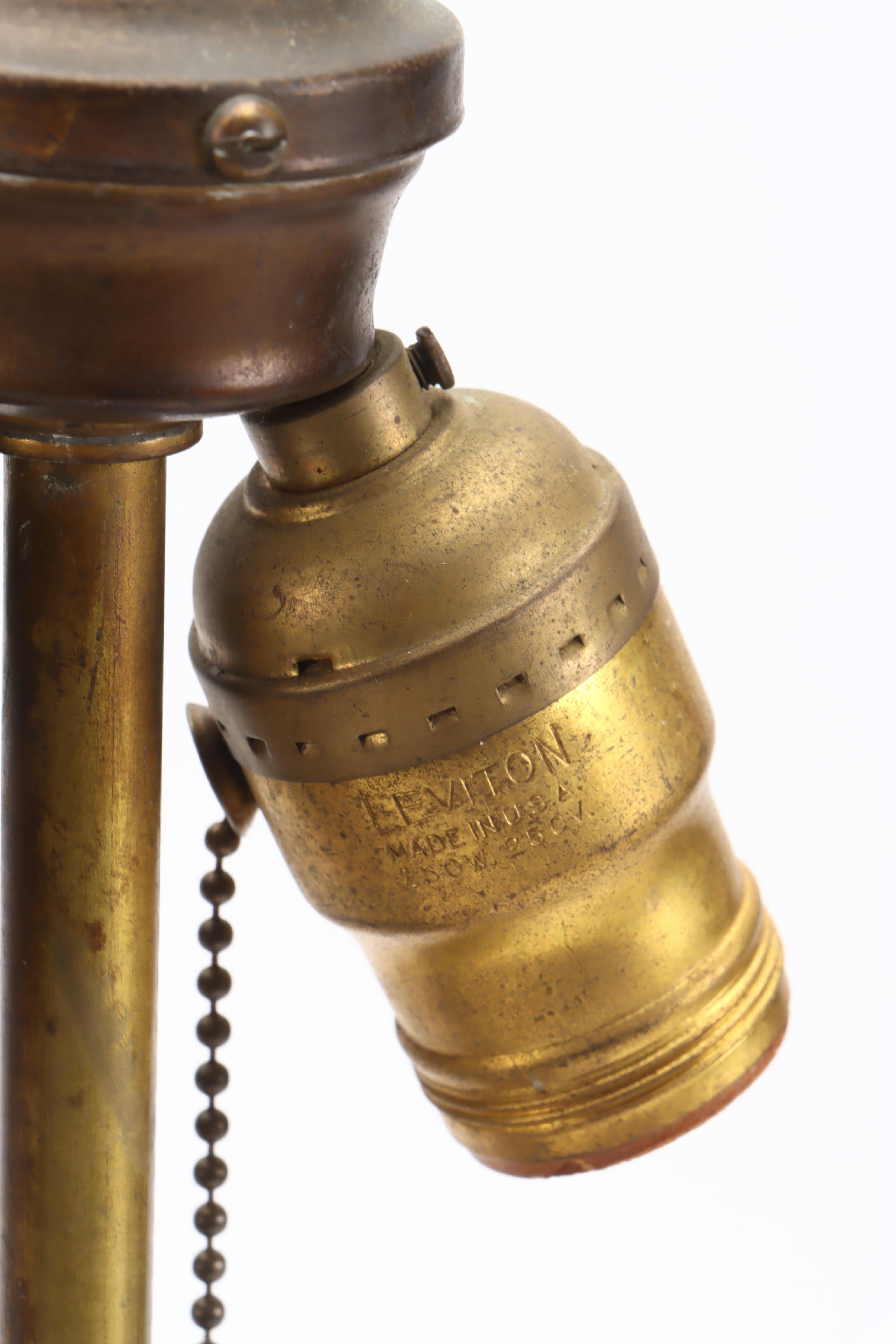 Japanese Hand-Painted Ceramic and Metal Table Lamps, Mid-20th Century