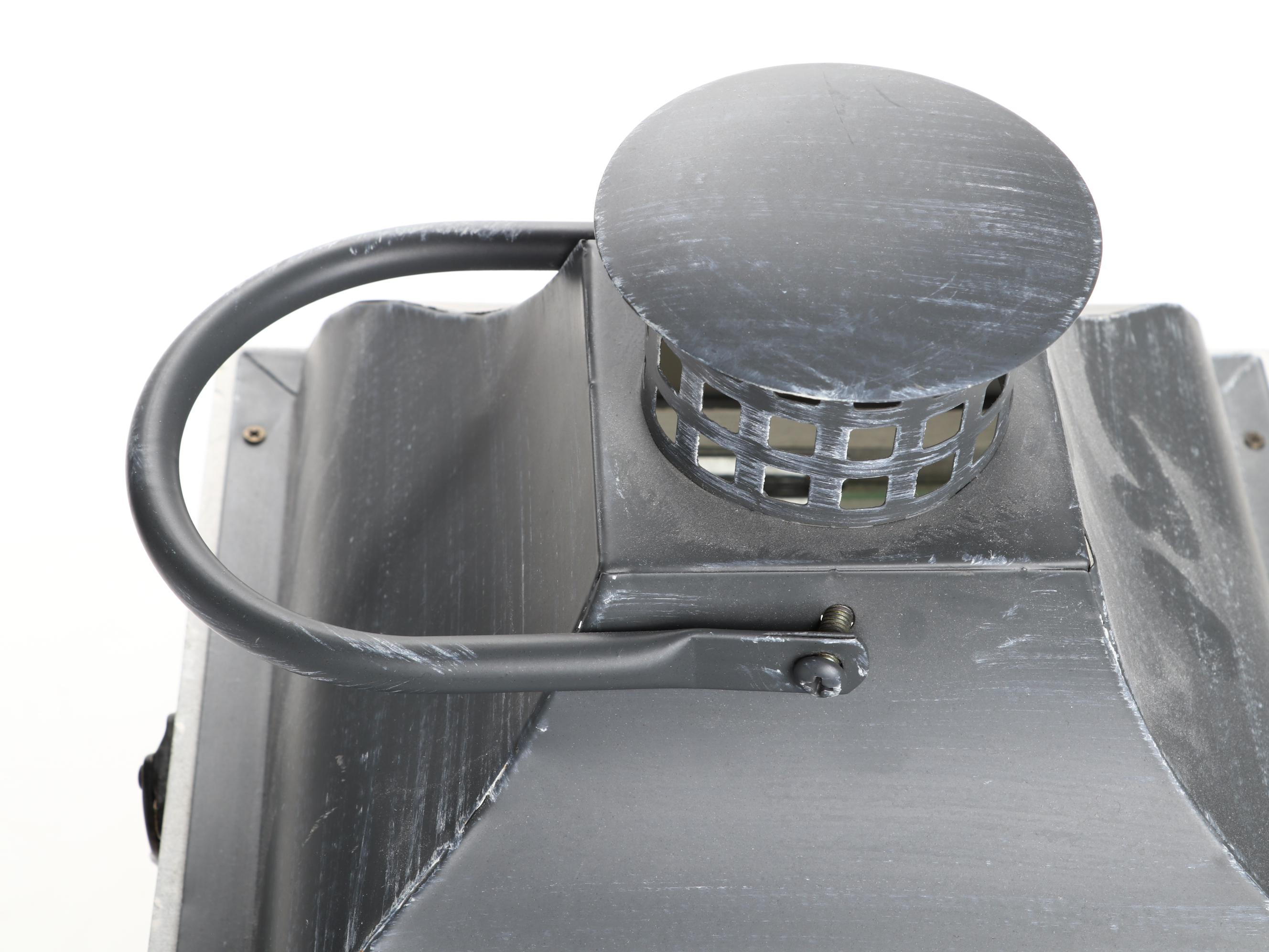 Pair of Wood and Metal Handled Lanterns with Electric Candles