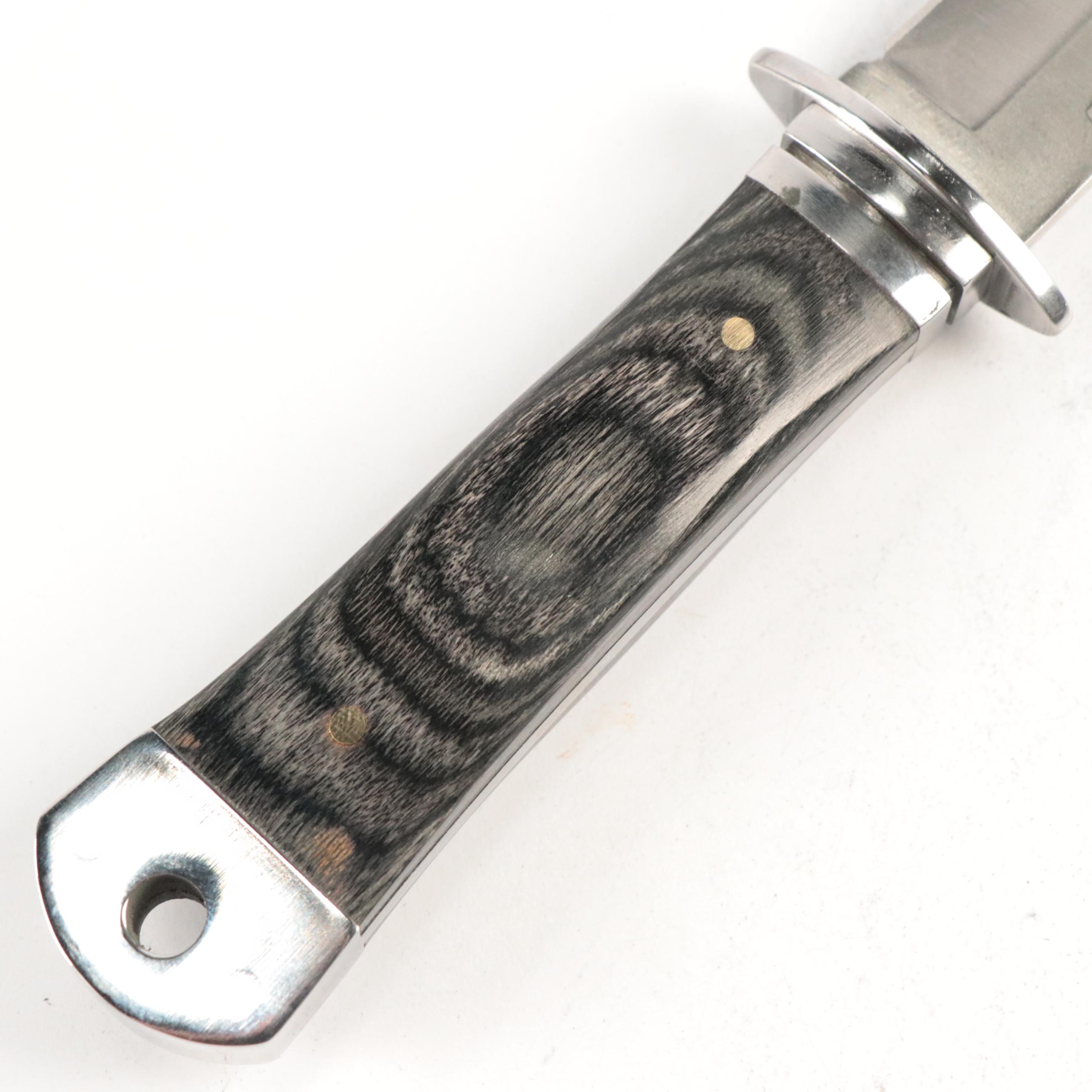 Damascus Steel and Antler Handled Skinner Knives with Hunting Knife