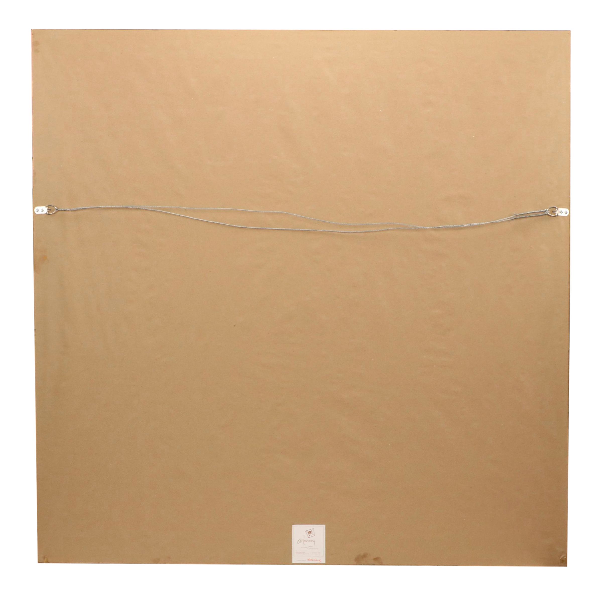 Large-Scale Embellished Offset Lithograph Floral Still Life