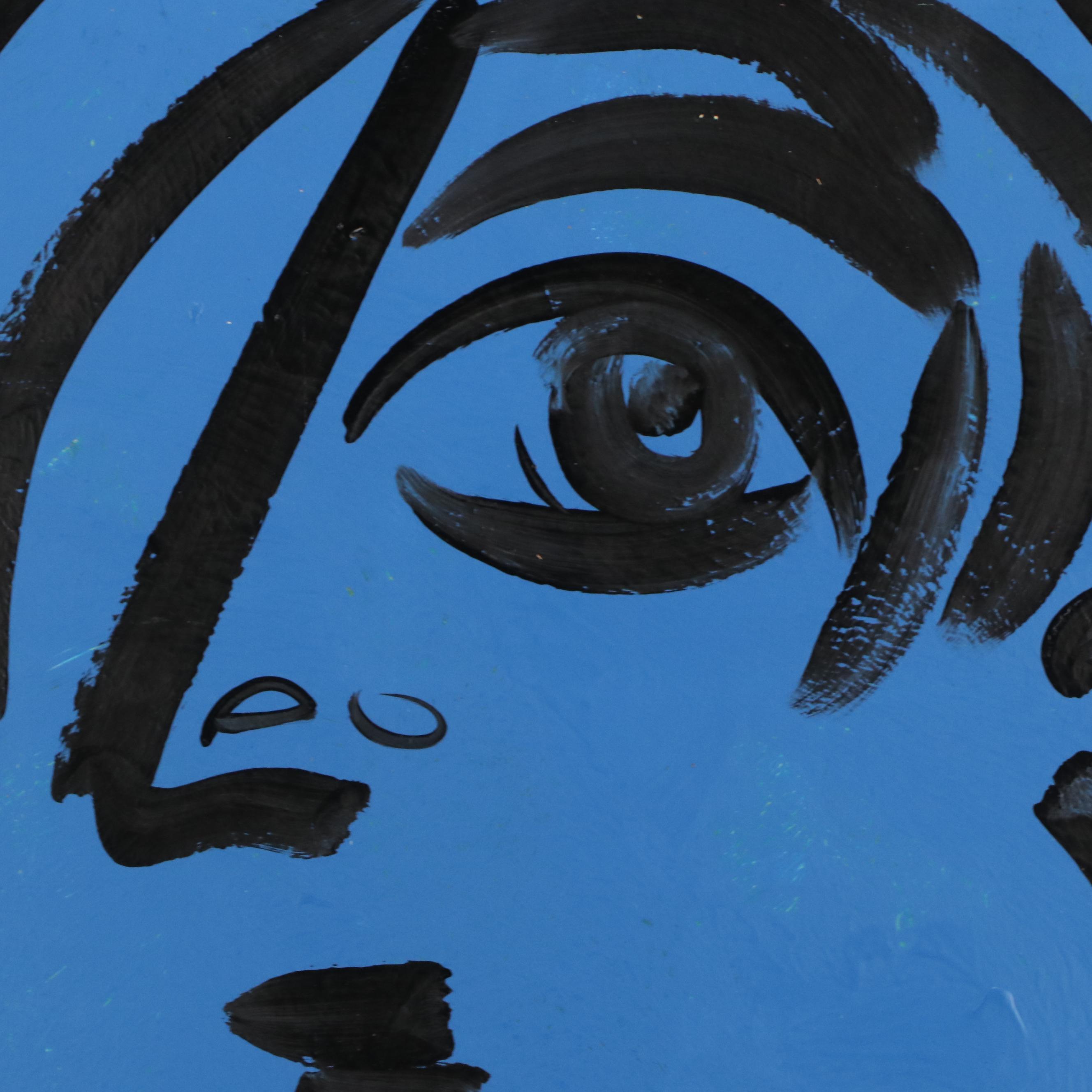 Peter Robert Keil Stylized Acrylic Portrait "Blue Pablo Picasso"