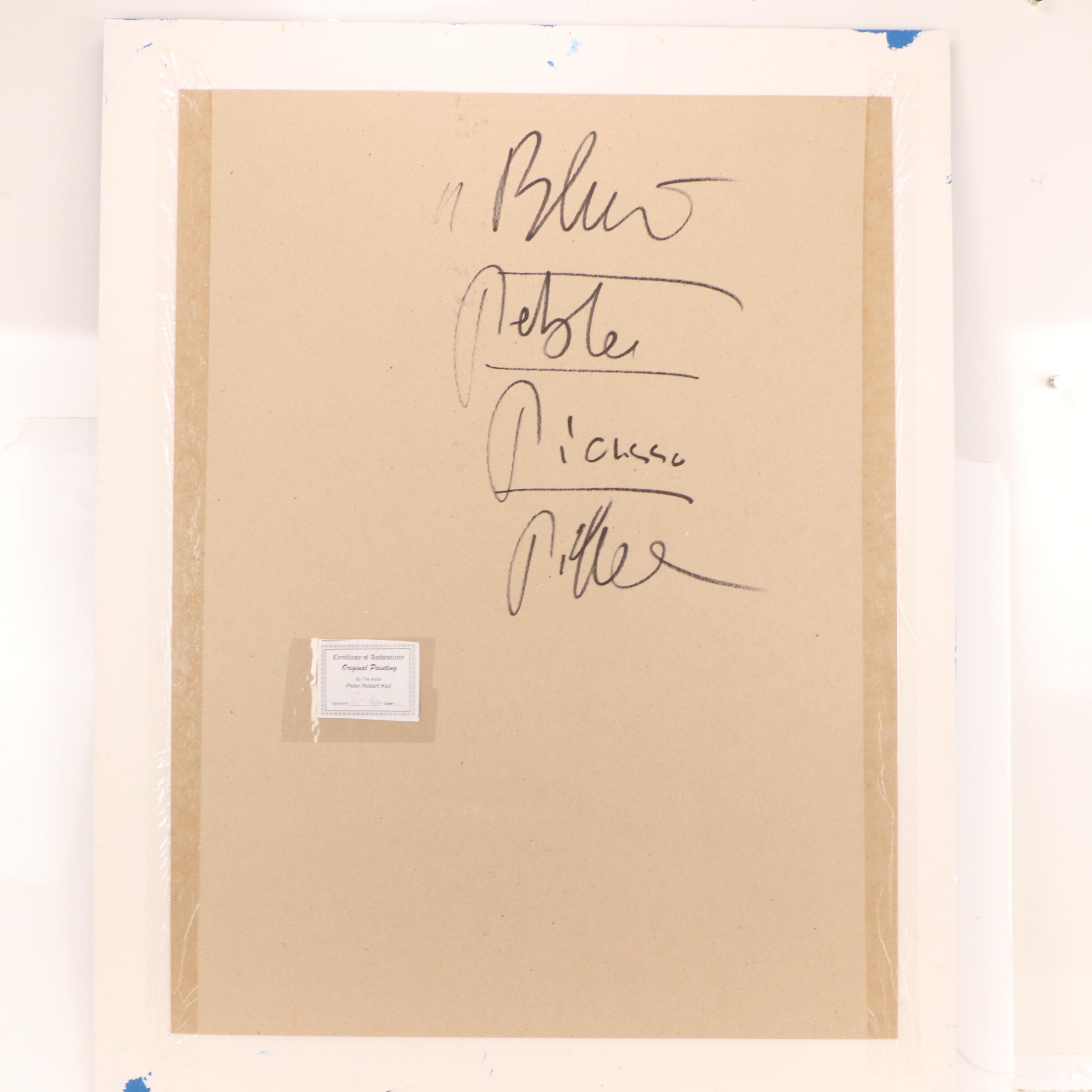 Peter Robert Keil Stylized Acrylic Portrait "Blue Pablo Picasso"
