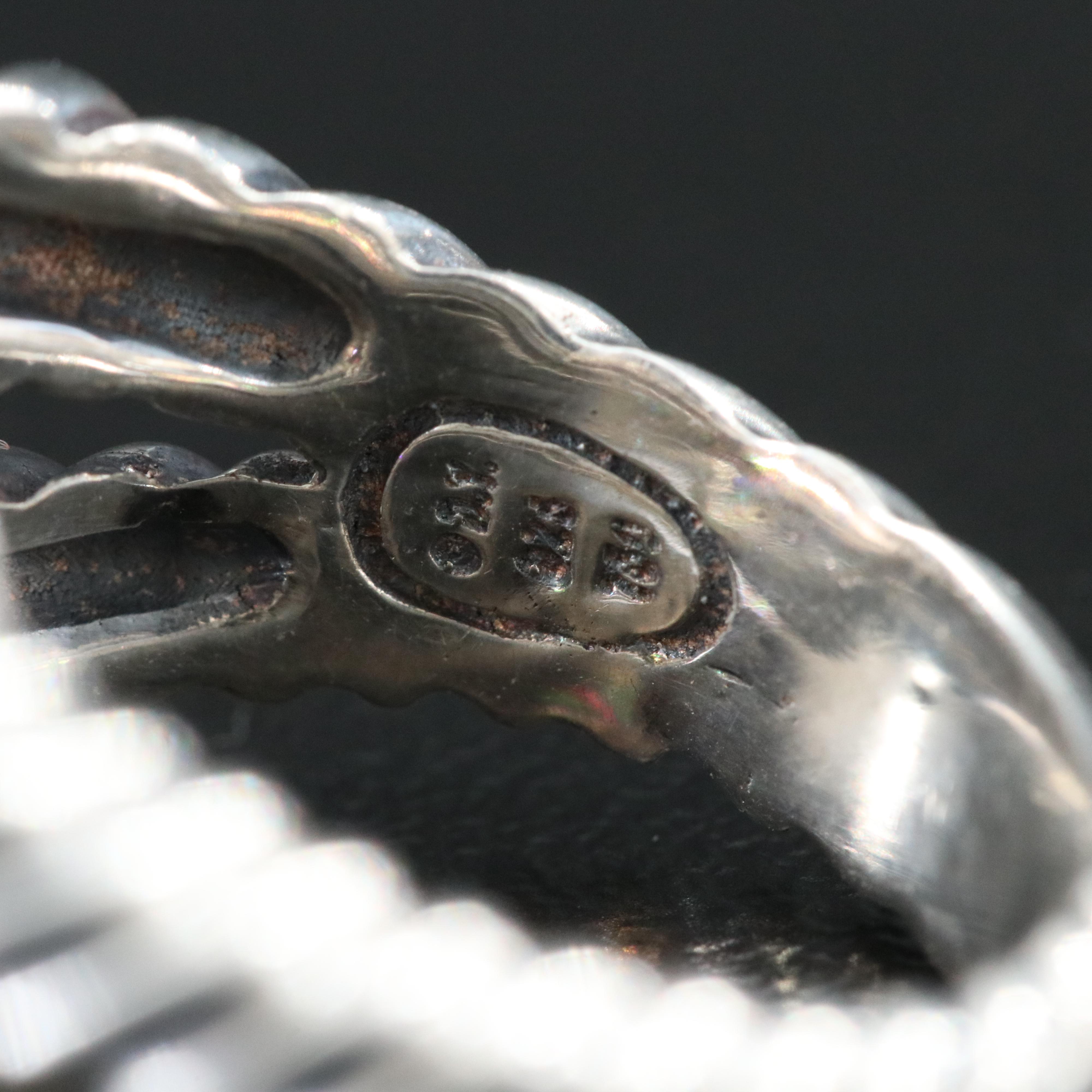 David Yurman Albion Sterling,18K Smoky Quartz and Rhodolite Ring