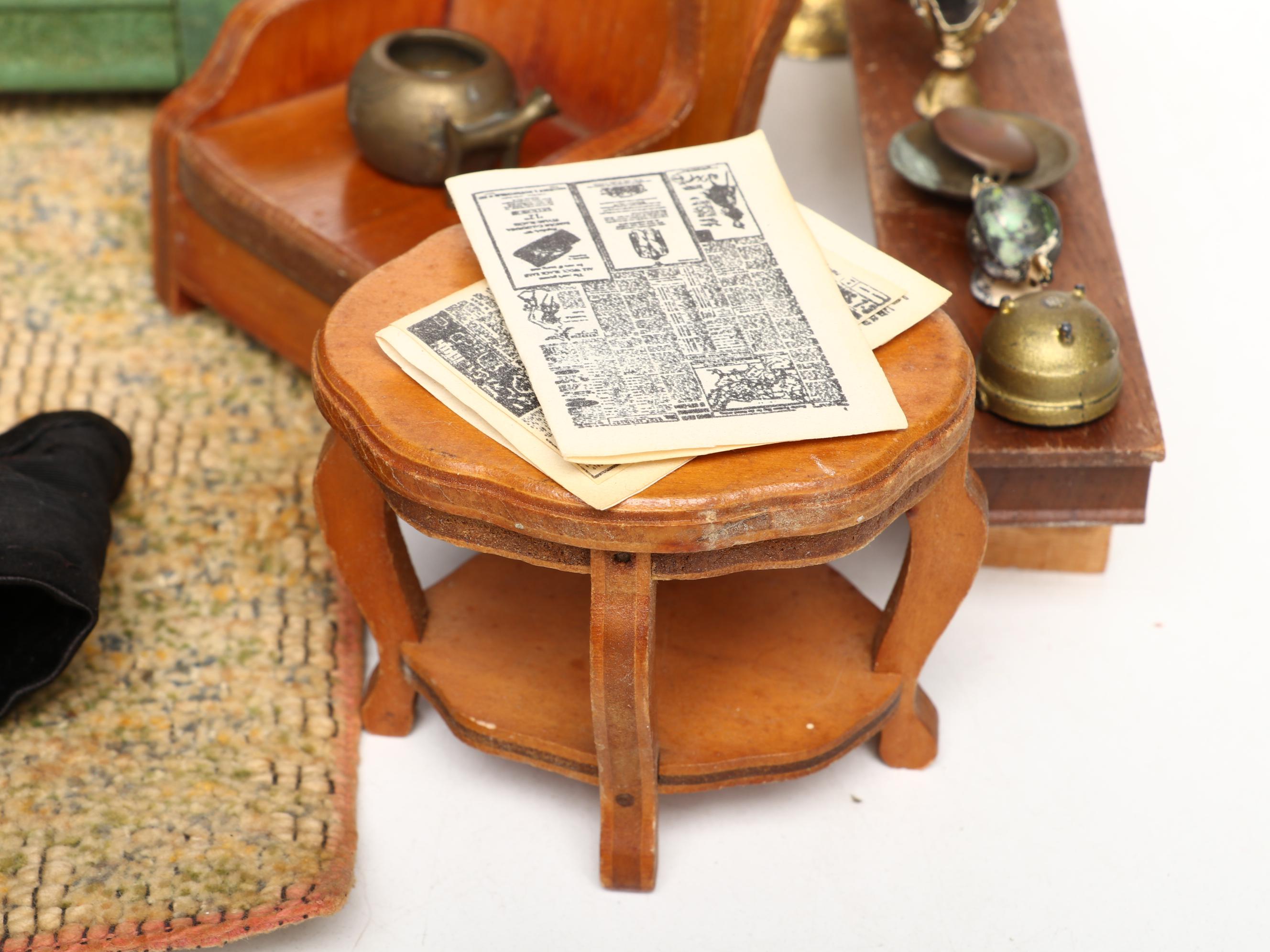 Miniature Doll House China Cabinet, Couch, Tables, Chairs, and More