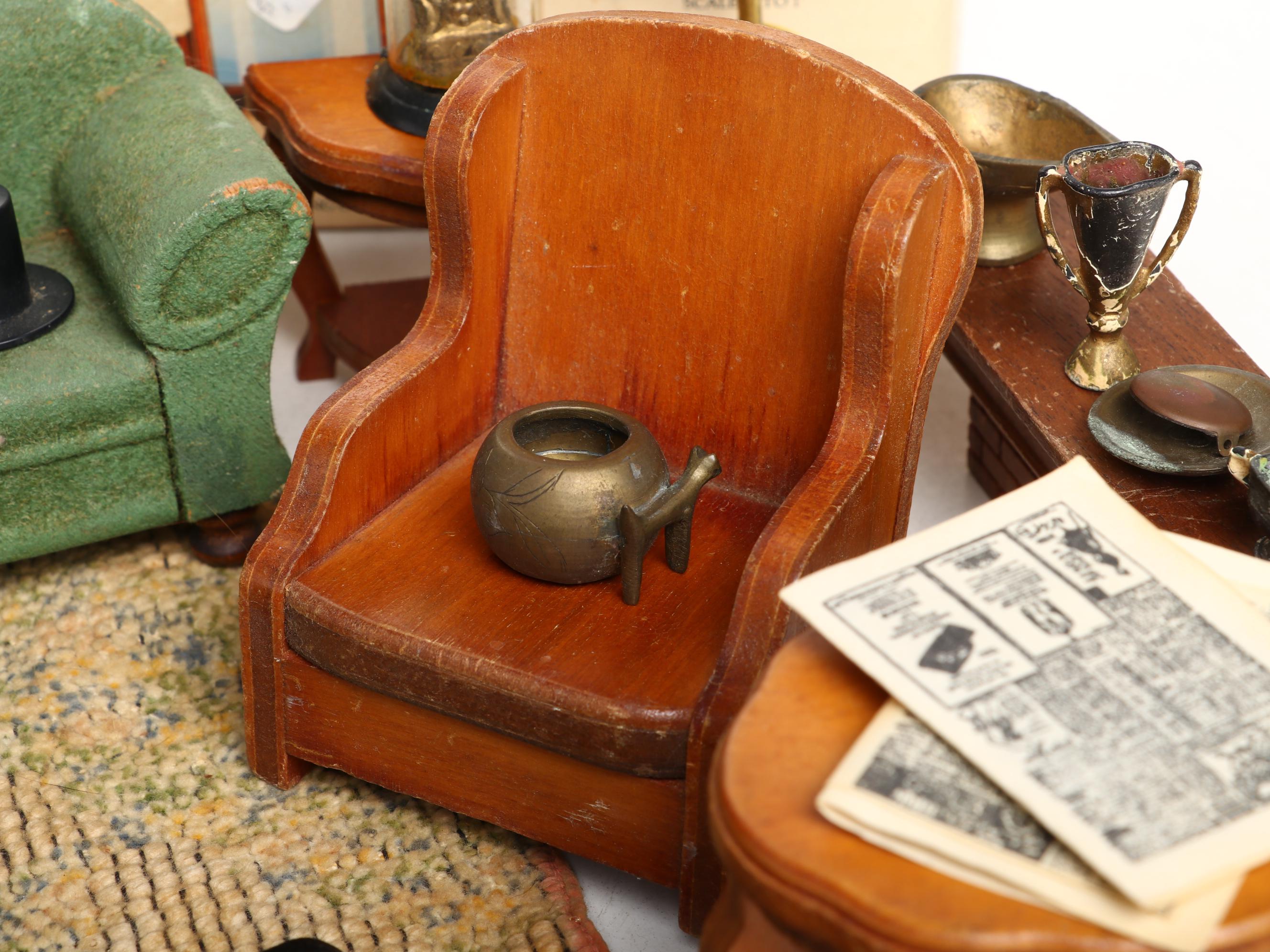 Miniature Doll House China Cabinet, Couch, Tables, Chairs, and More