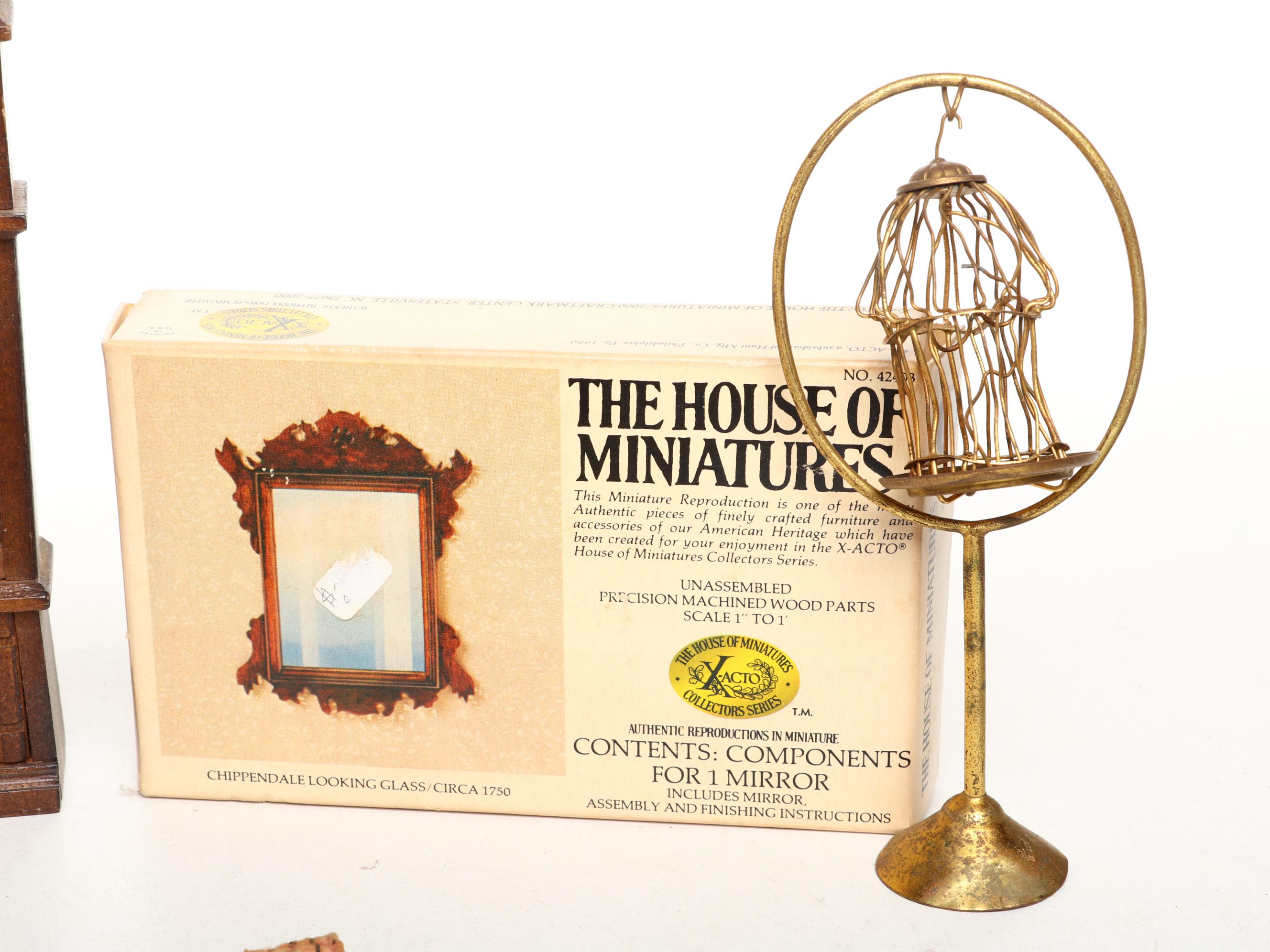 Miniature Doll House China Cabinet, Couch, Tables, Chairs, and More