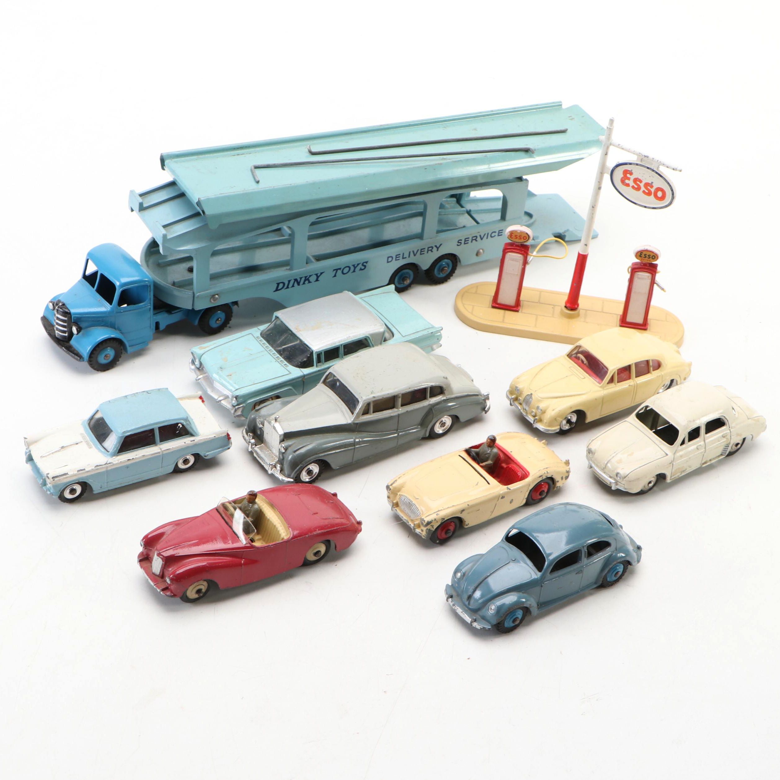 Meccano Dinky Toys "Sunbeam Alpine," "Triumph Herald" and More, Mid-20th Century
