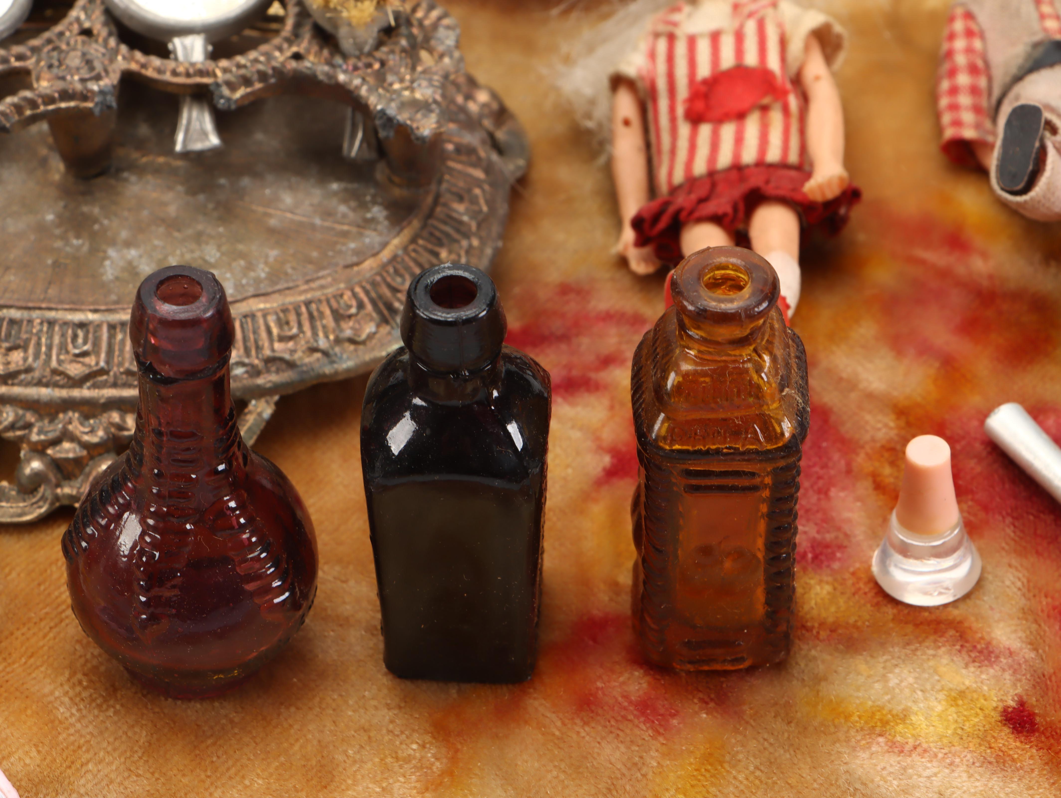 Plastic and Fabric Dolls with Miniature Furniture and Accessories