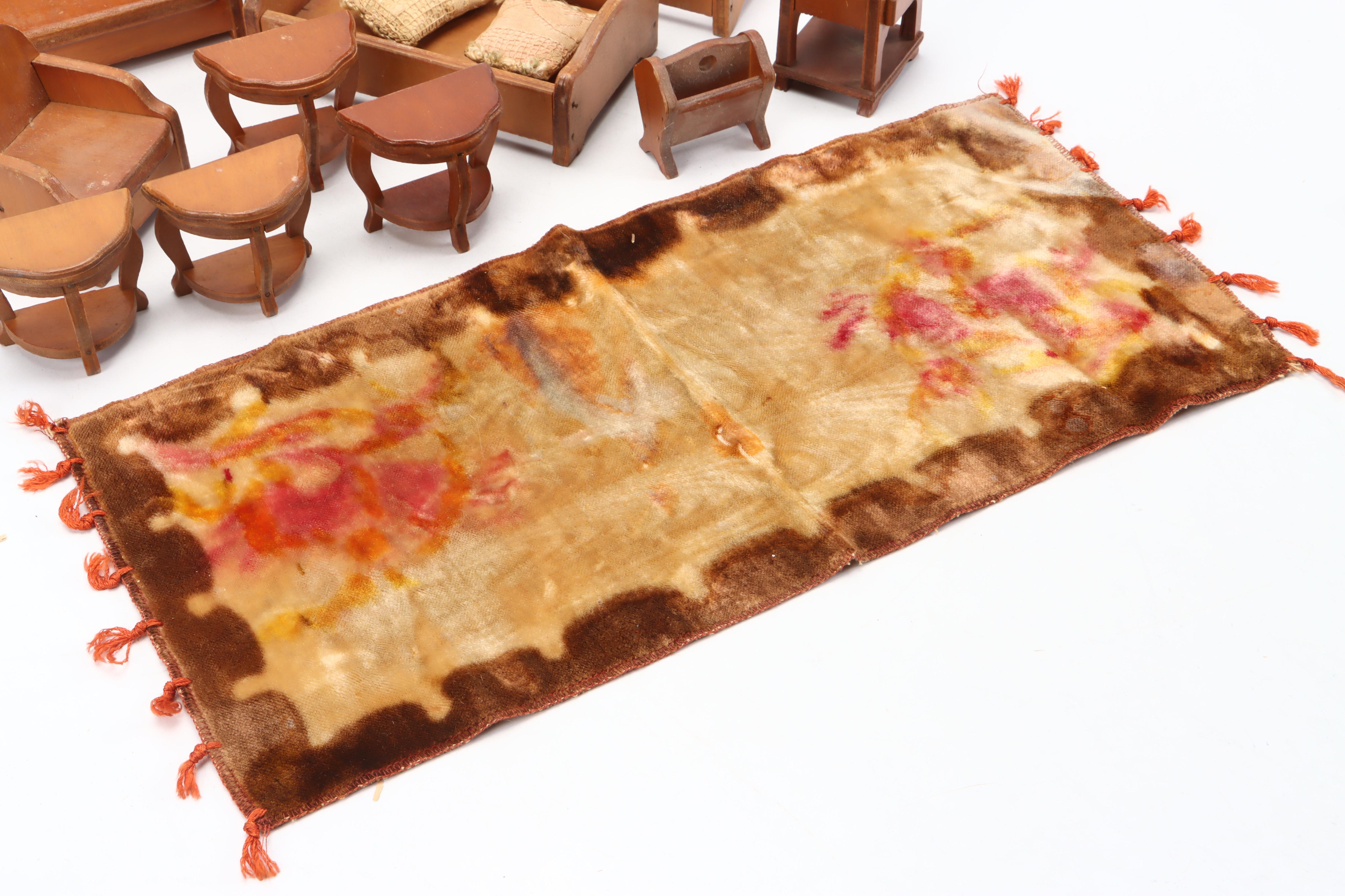 Plastic and Fabric Dolls with Miniature Furniture and Accessories