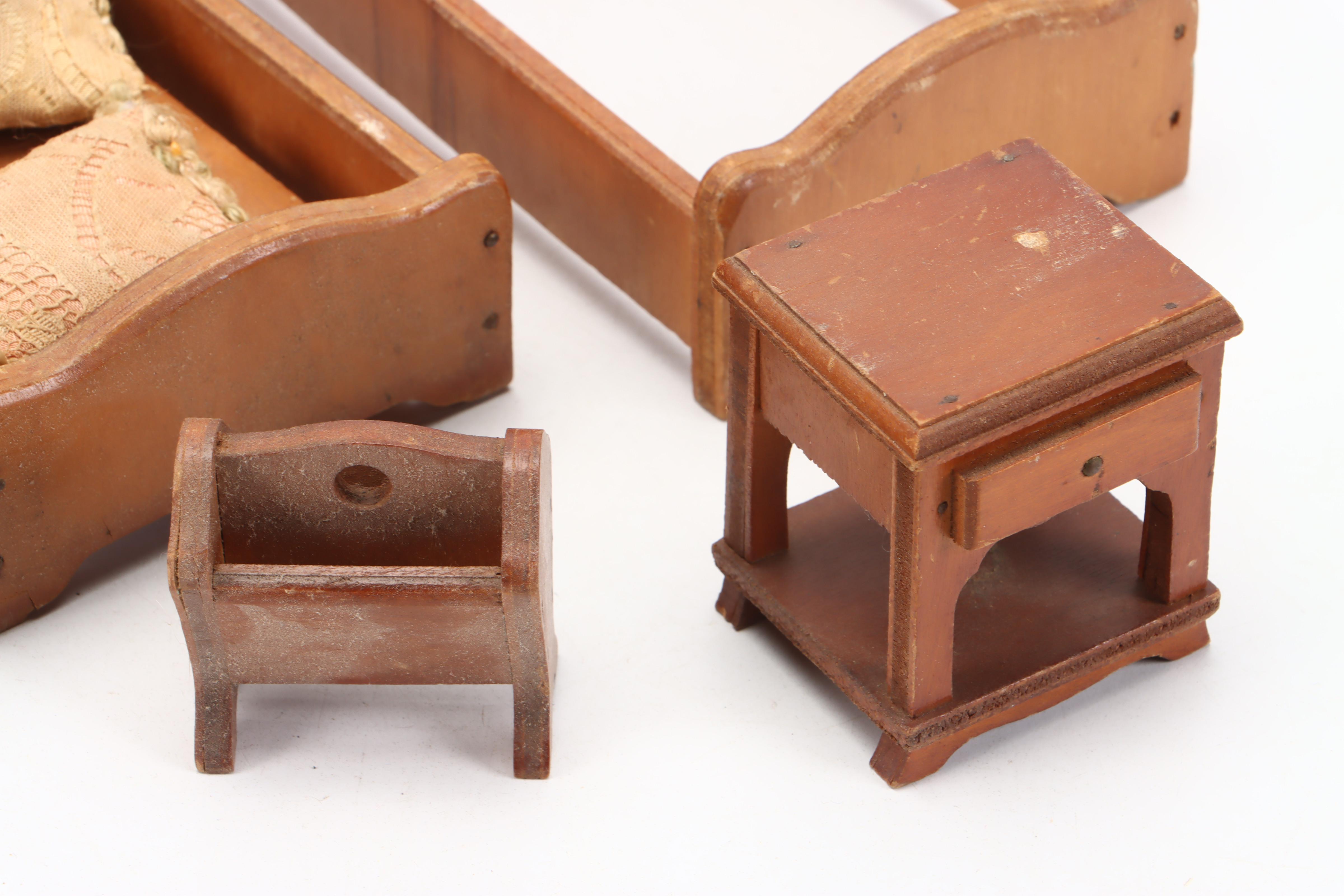 Plastic and Fabric Dolls with Miniature Furniture and Accessories