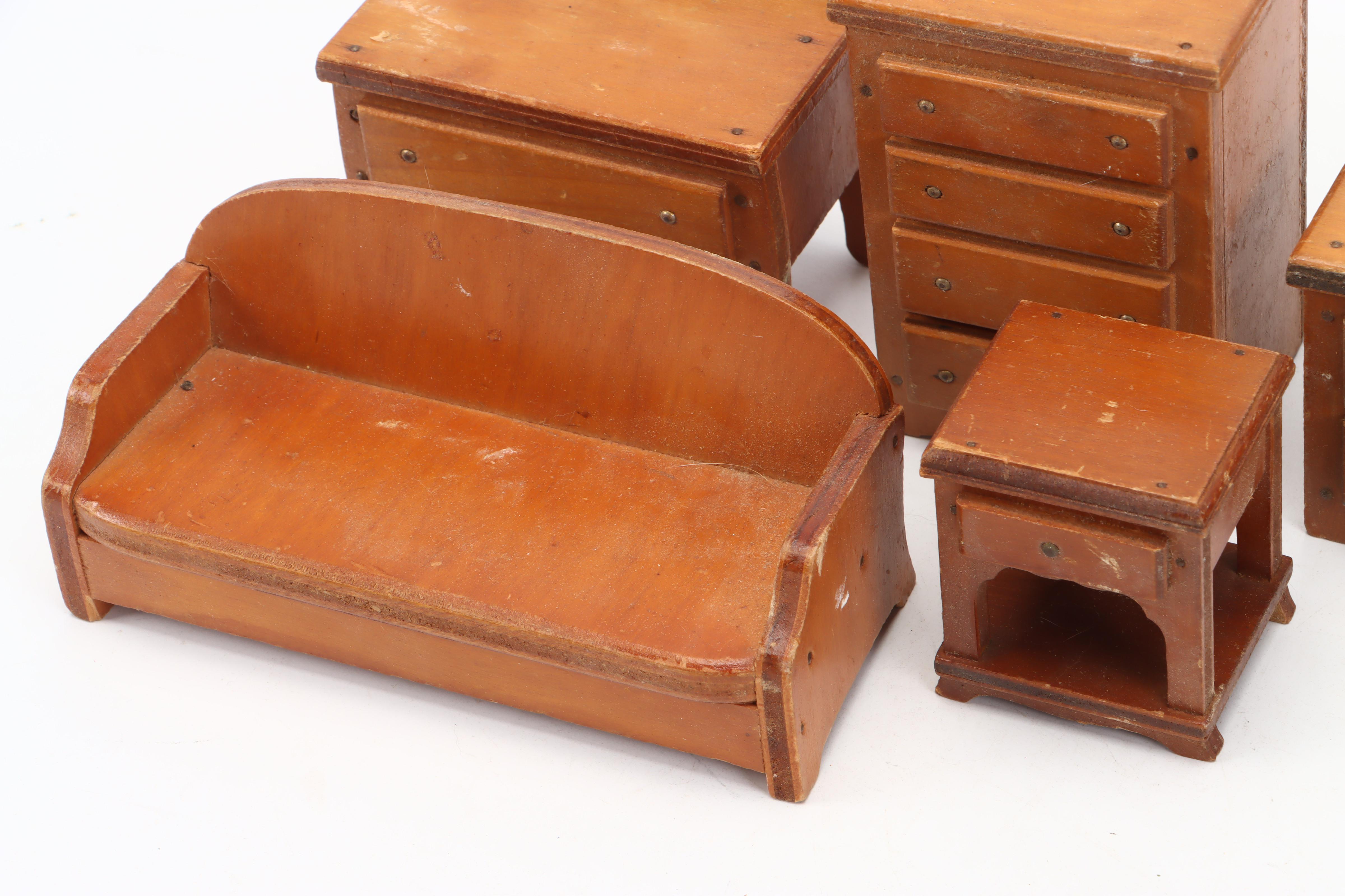 Plastic and Fabric Dolls with Miniature Furniture and Accessories