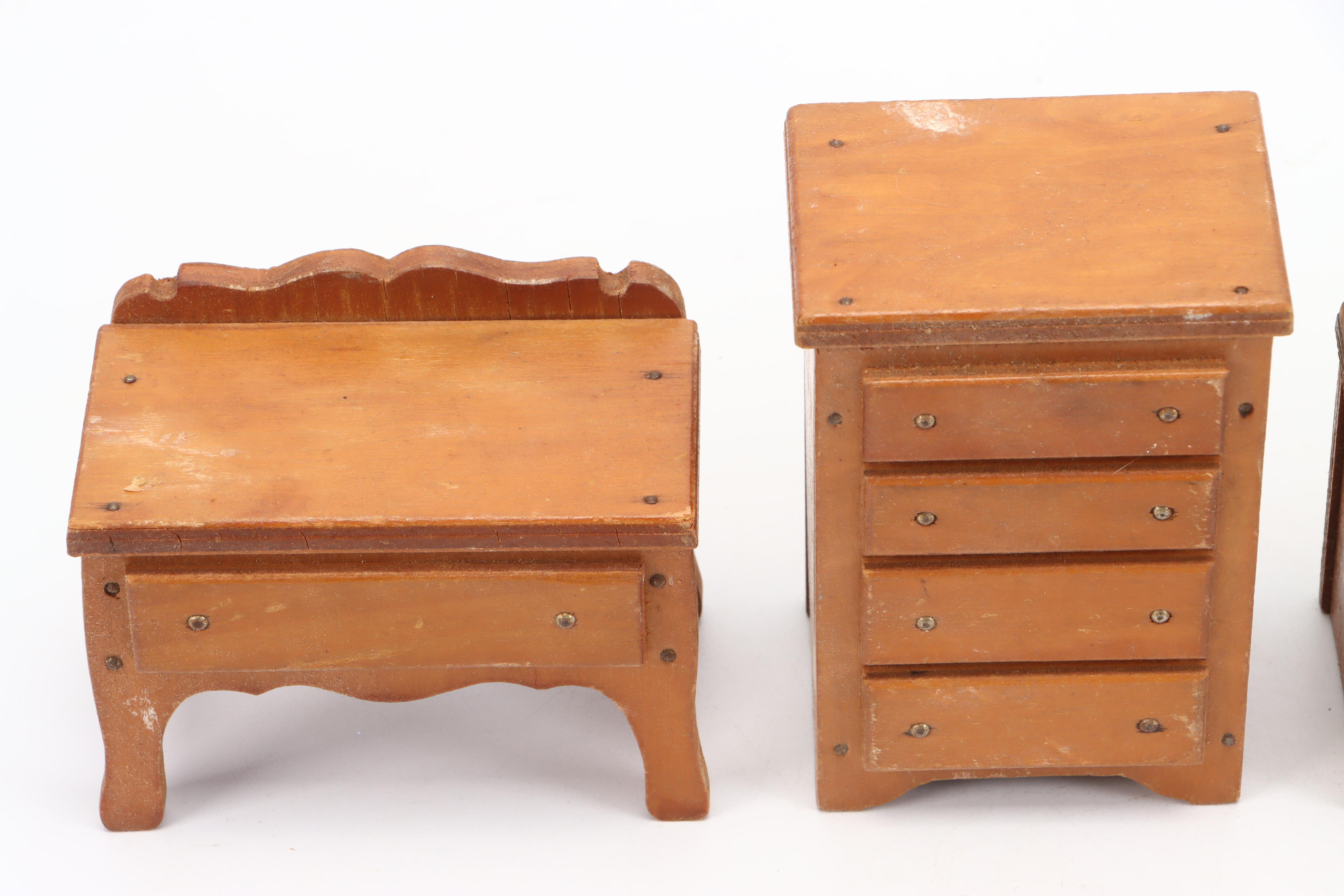 Plastic and Fabric Dolls with Miniature Furniture and Accessories